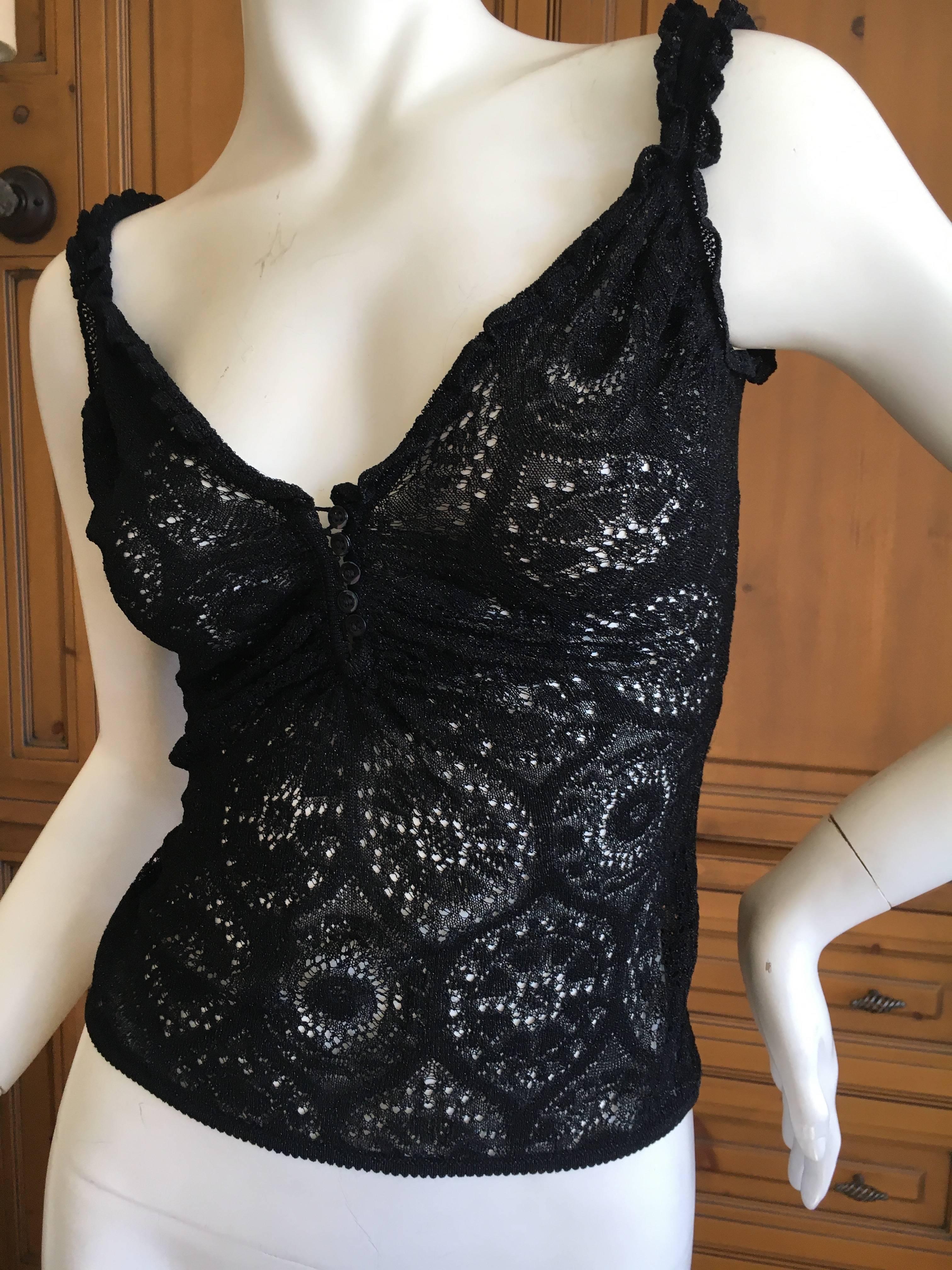 John Galliano for Bergdorf Goodman 1990's Button Front Lace Camisole In Excellent Condition For Sale In Cloverdale, CA