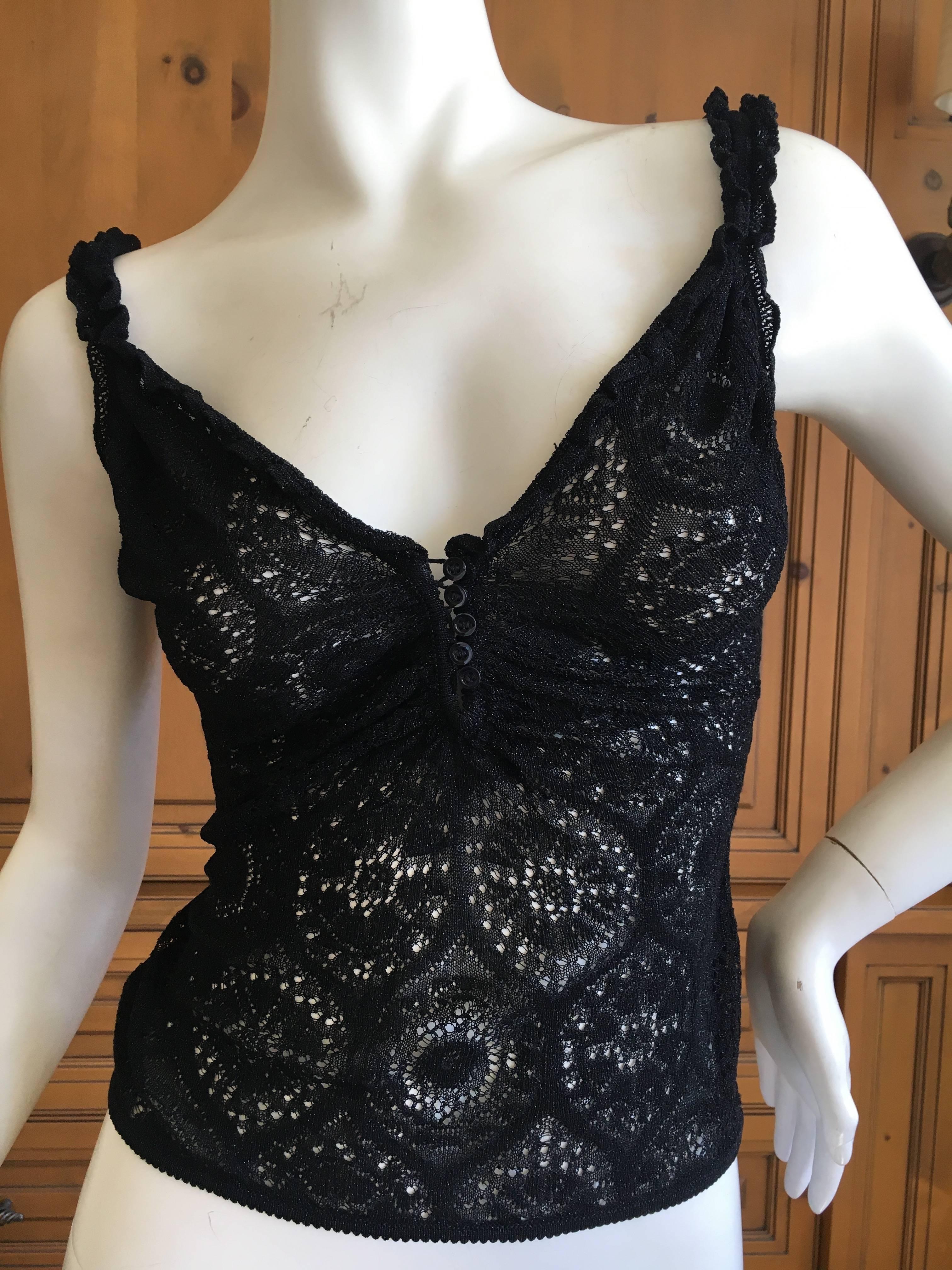John Galliano for Bergdorf Goodman 1990's Button Front Lace Camisole For Sale 1