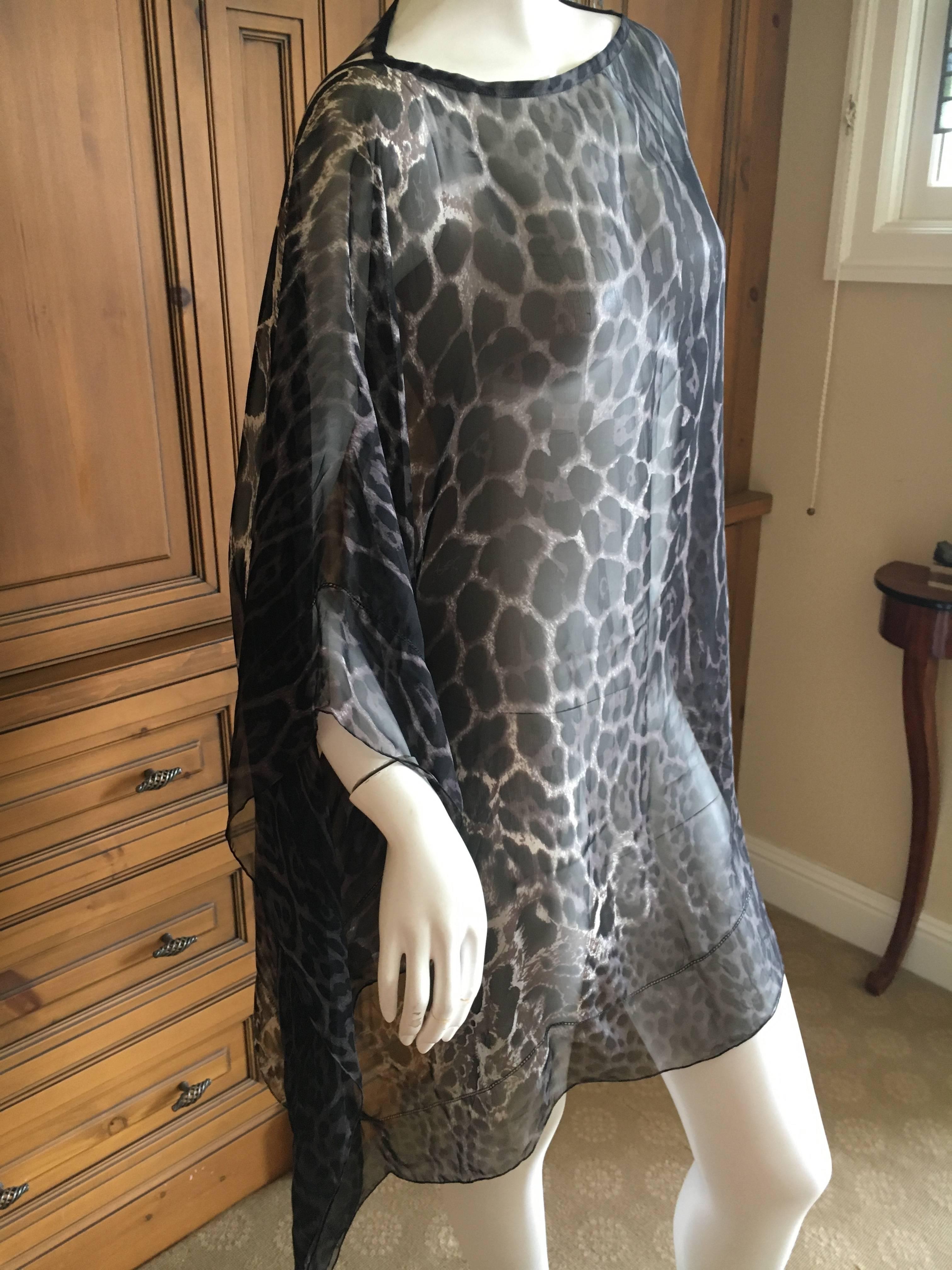 Yves Saint Laurent by Tom Ford Silk Chiffon Leopard Print Poncho.
35