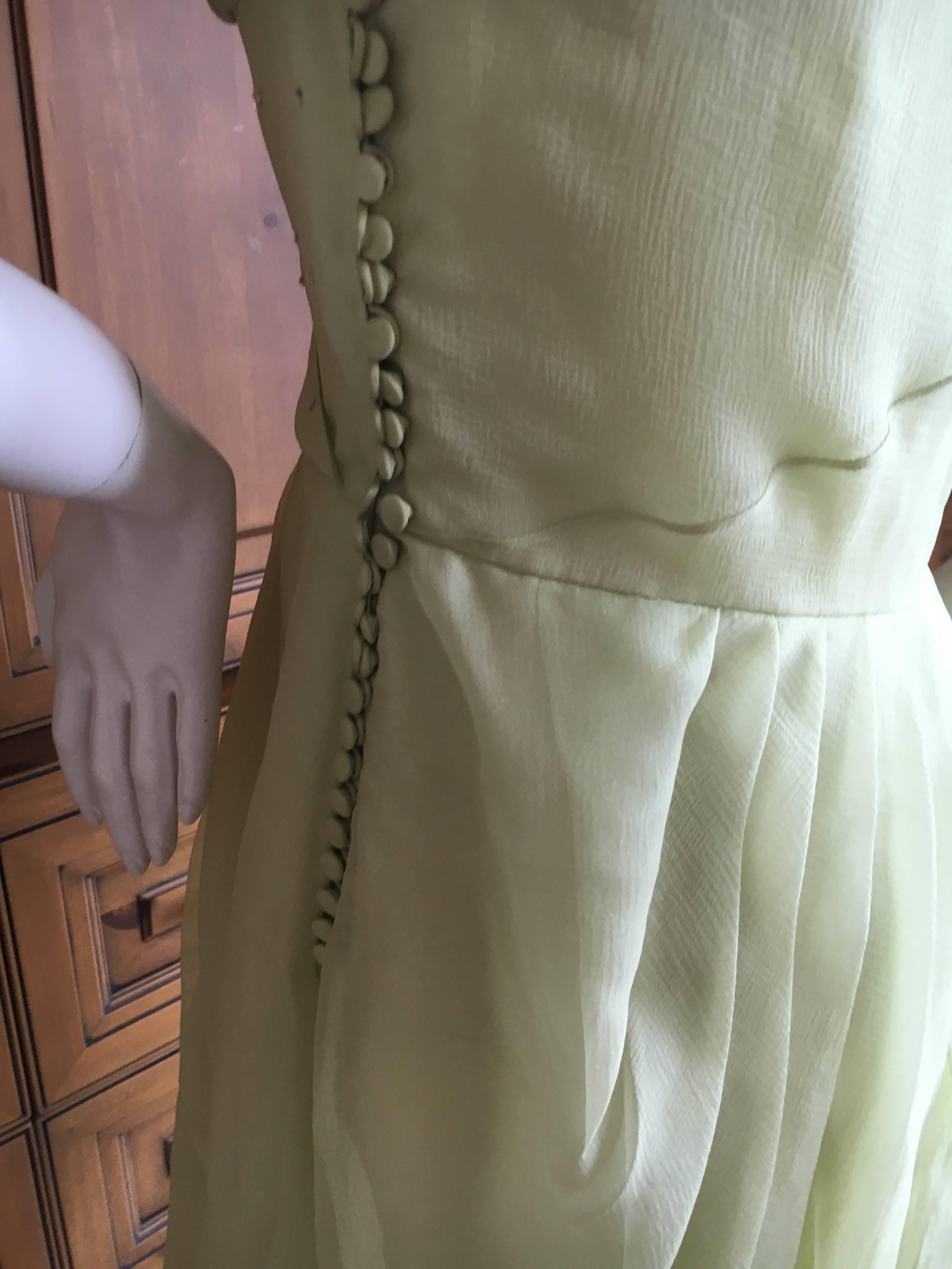Christian Dior Green Silk Chiffon Dress  For Sale 2