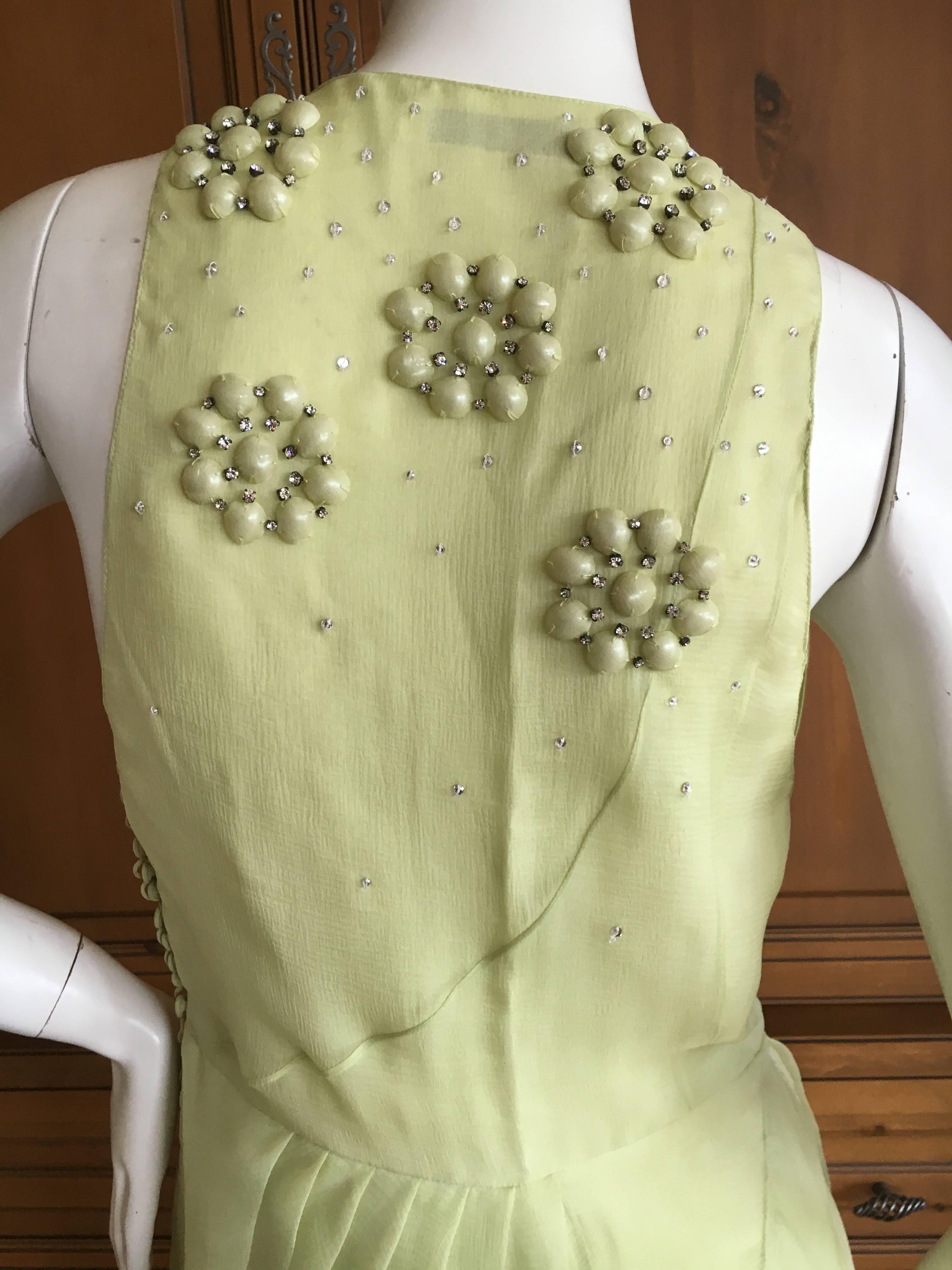 Christian Dior Green Silk Chiffon Dress  For Sale 1