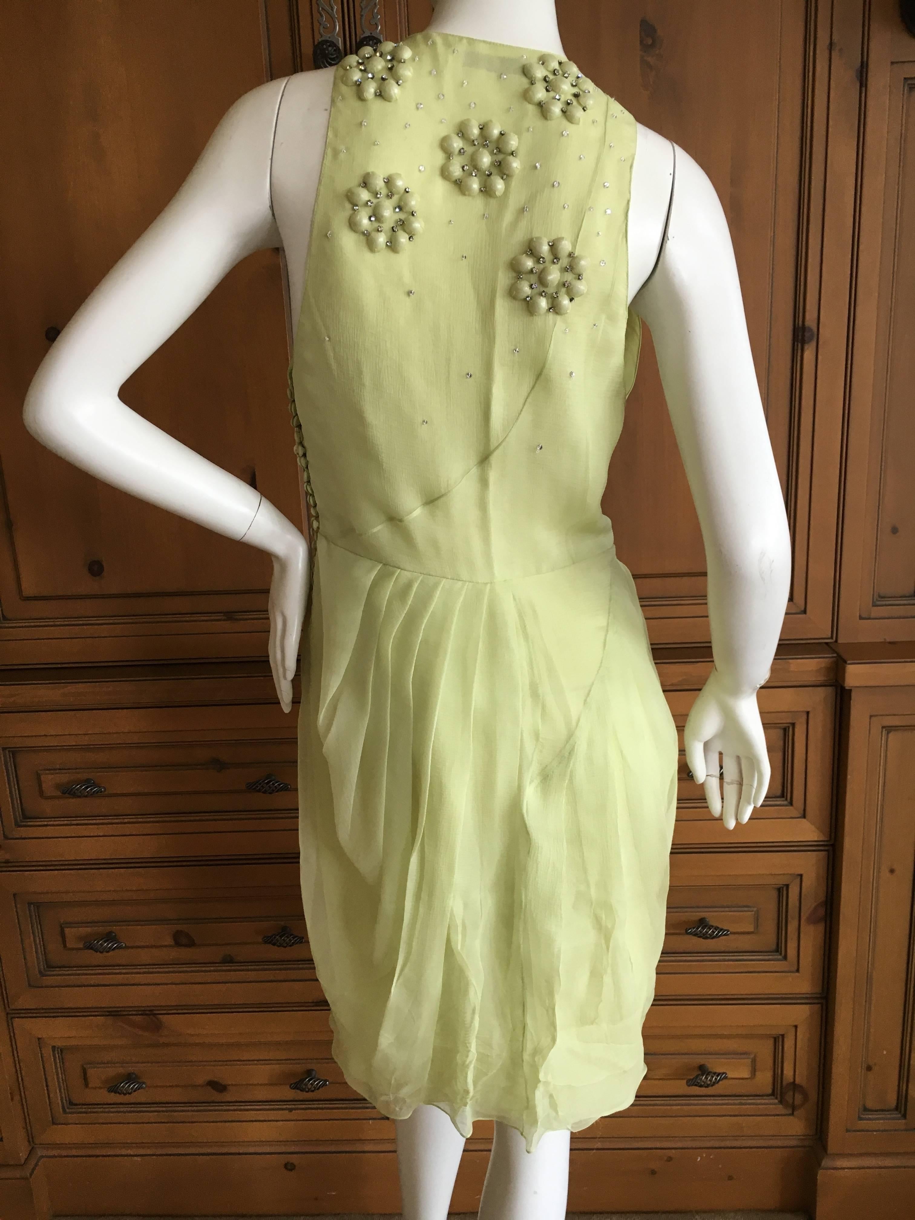 Women's Christian Dior Green Silk Chiffon Dress  For Sale
