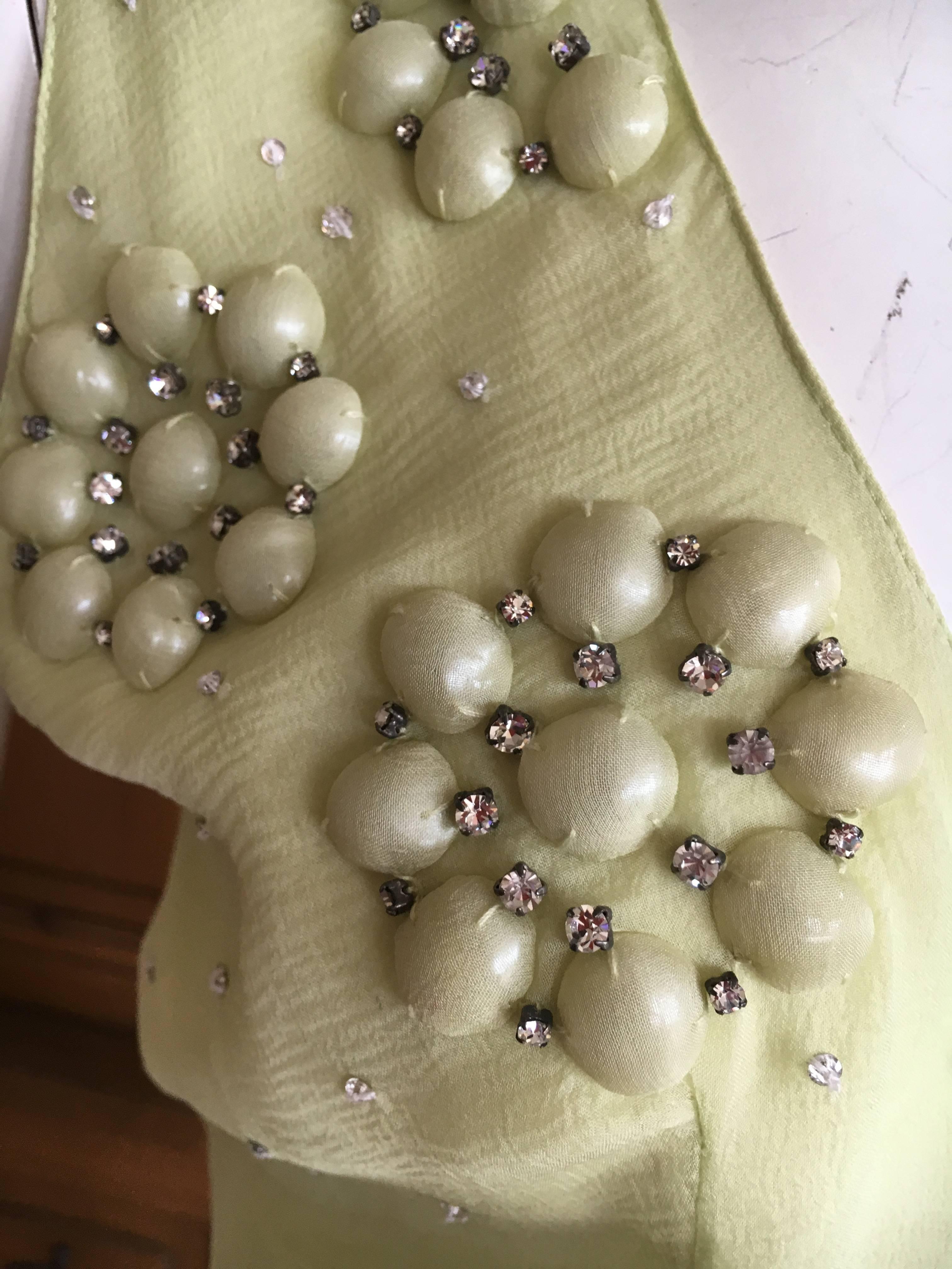 Christian Dior Green Silk Chiffon Dress  For Sale 3