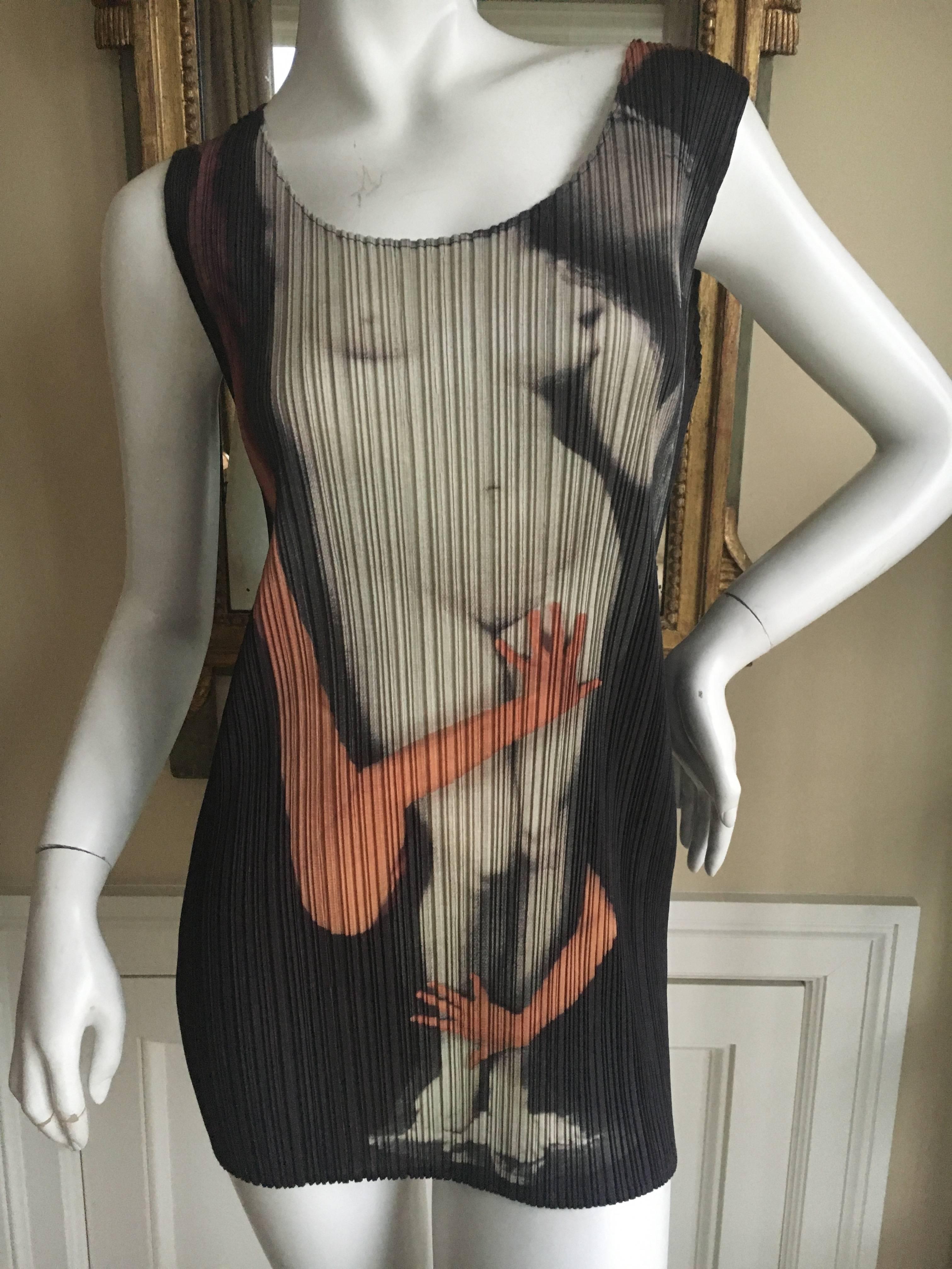 Issey Miyake Pleats Please Guest Artist Series No.1 Yasumasa Morimura Tunic 1996 In Excellent Condition For Sale In Cloverdale, CA