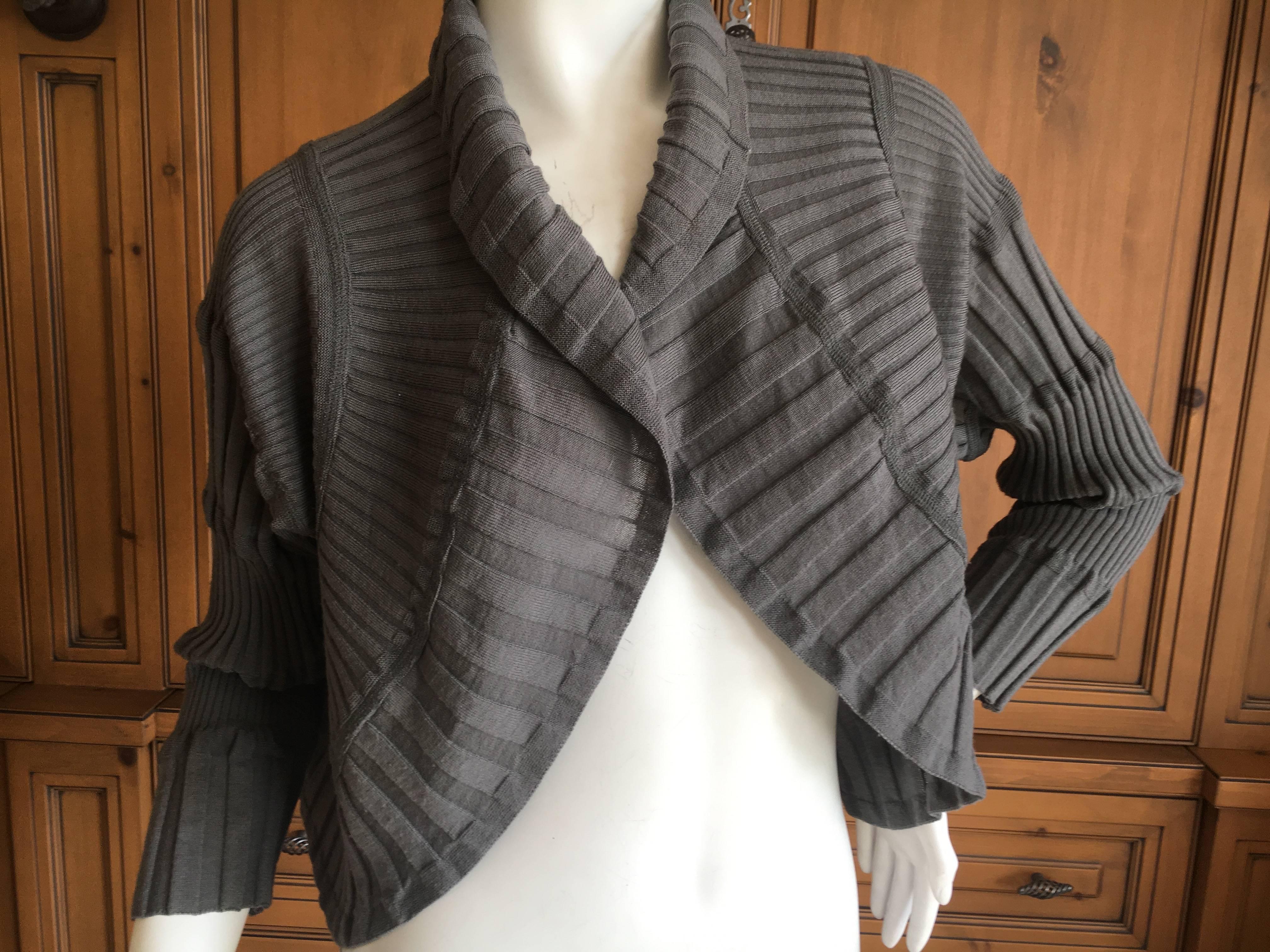 Issey Miyake Fan Pleated Gray Jacket In Excellent Condition For Sale In Cloverdale, CA