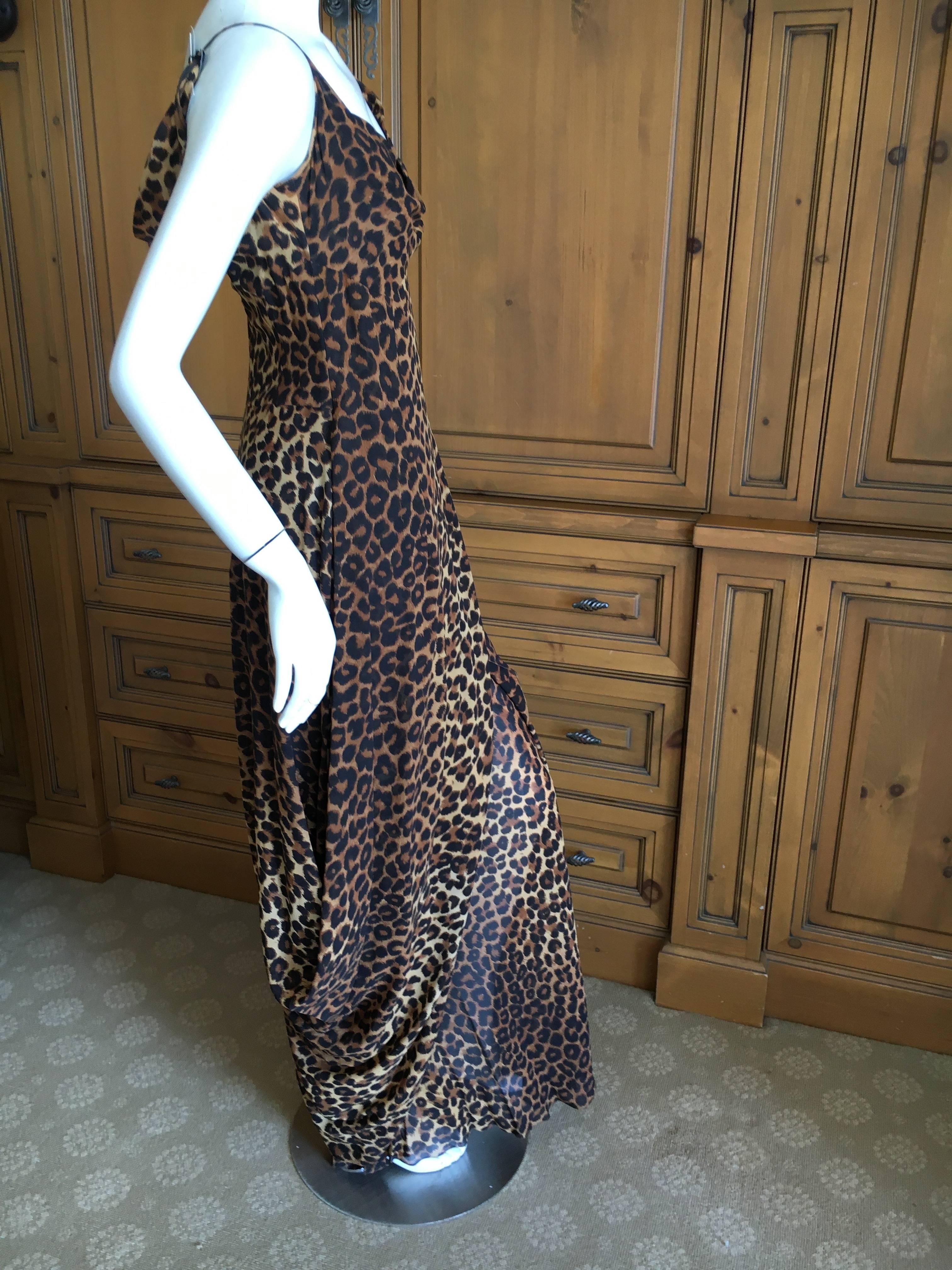 Black John Galliano Bergdorf Goodman 1989 Leopard Dress For Sale