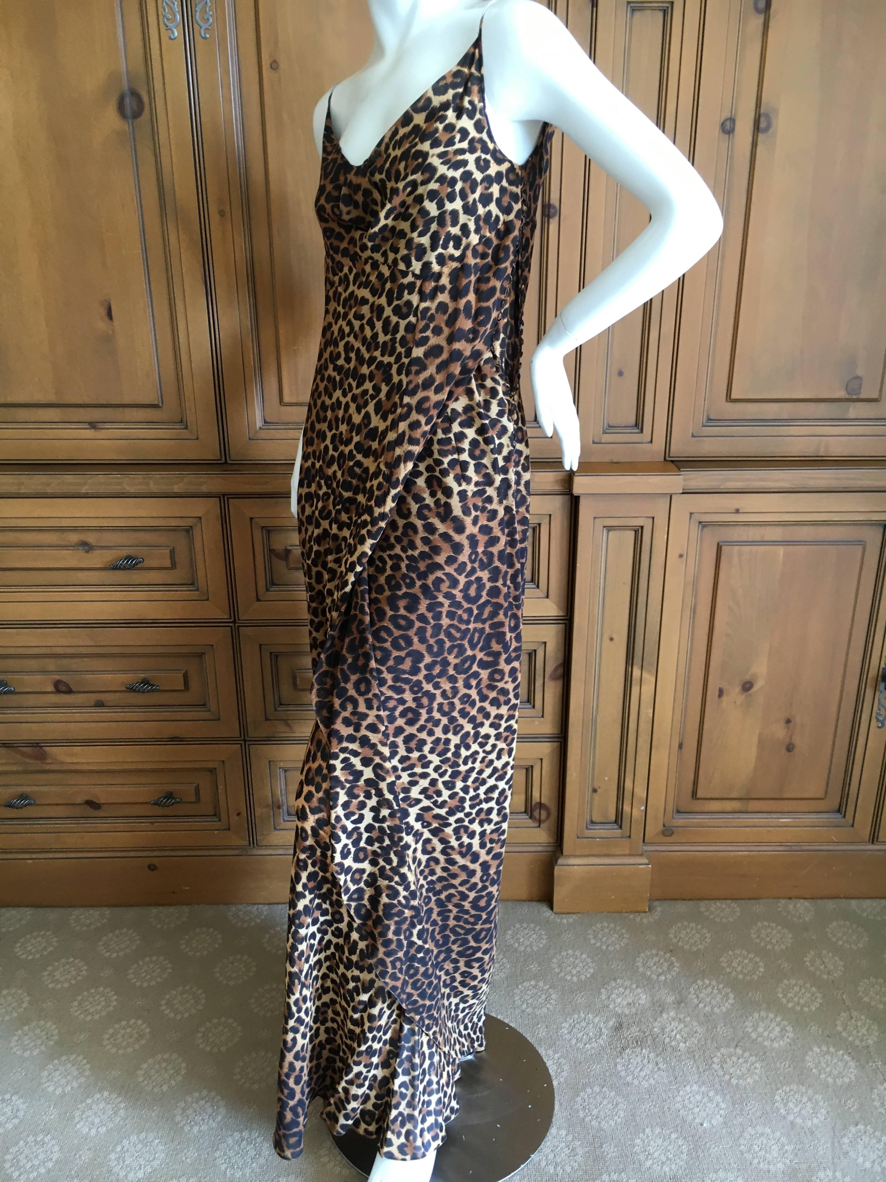 John Galliano Bergdorf Goodman 1989 Leopard Dress In Excellent Condition For Sale In Cloverdale, CA