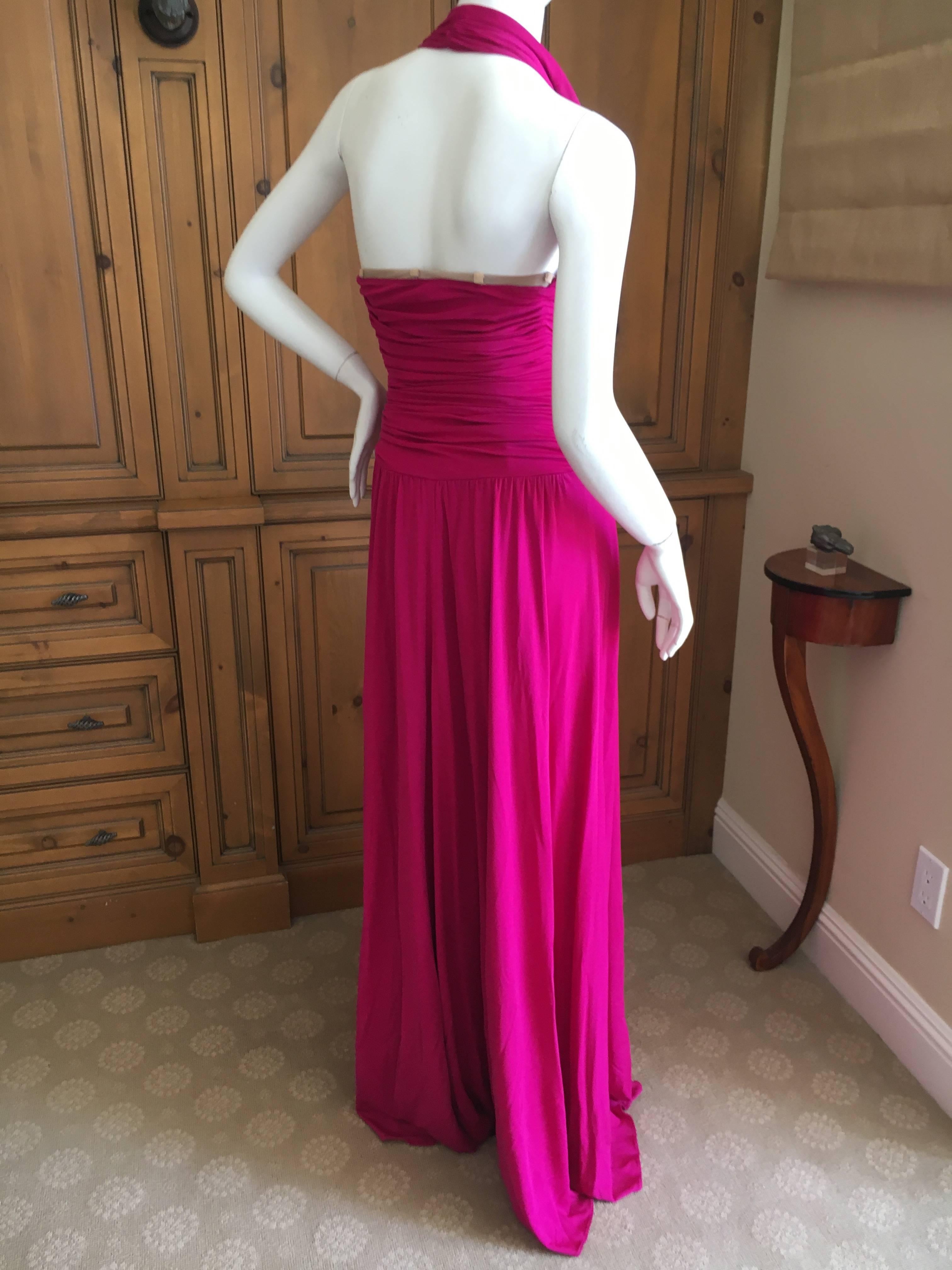 Exquisite fucsia evening dress from Giambattista Valli .
Low cut halter dress in a wonderful shade of deep pink.
Size XS
Bust 32"
Waist 24"
Hips 39"
Length 64"
Excellent condition