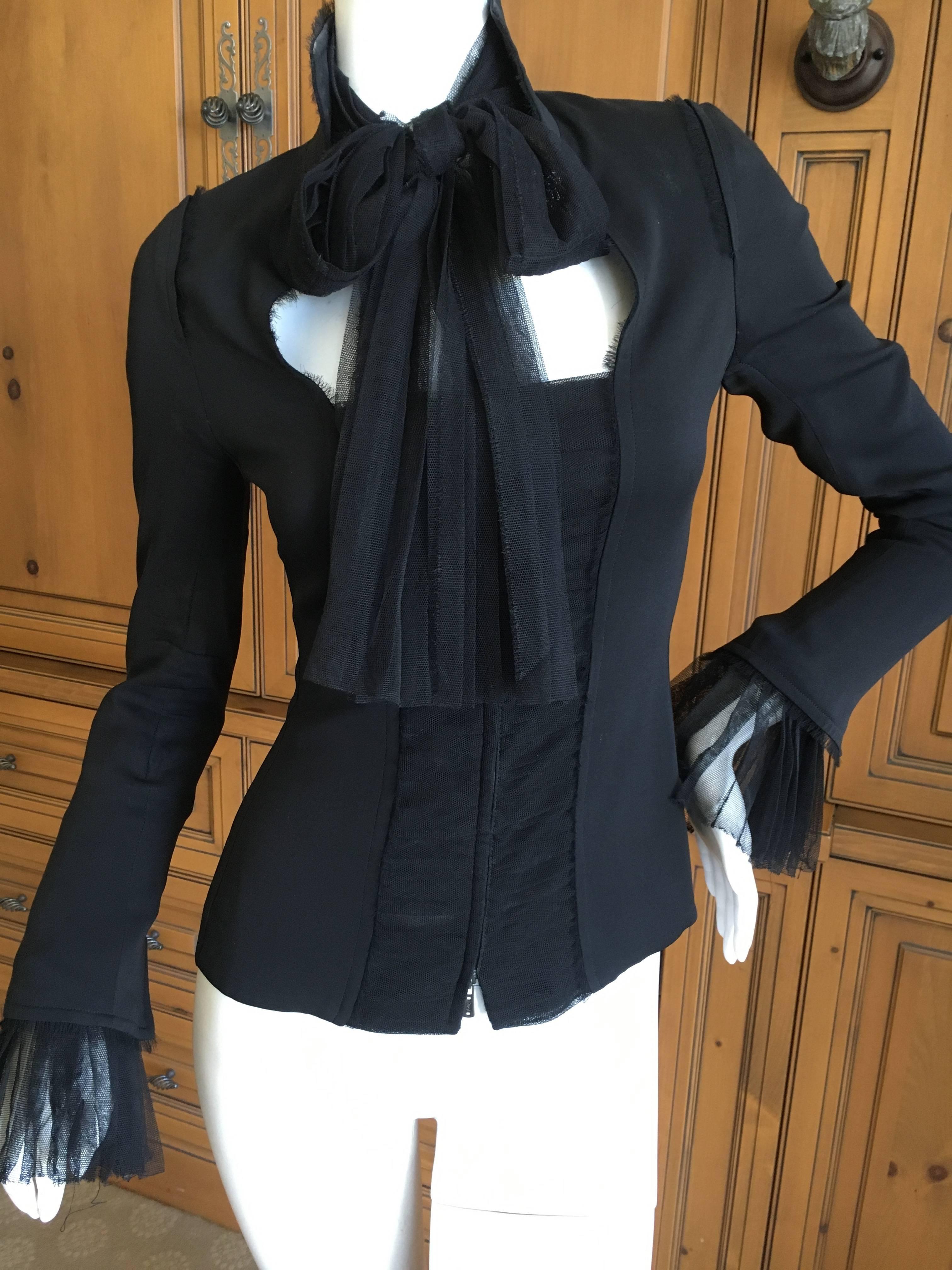 Yves Saint Laurent by Tom Ford Tie Front Black Jacket 3