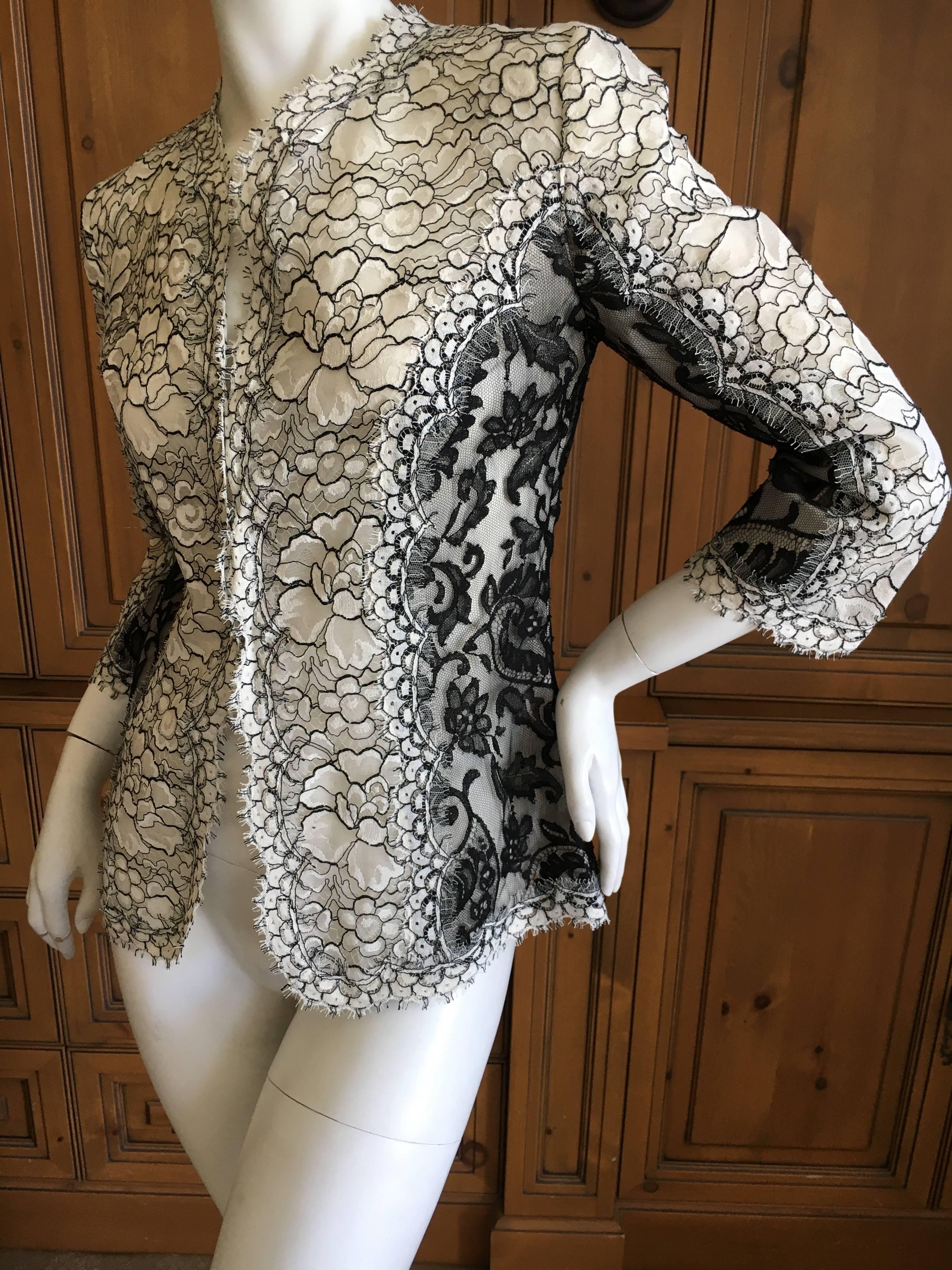 Gray Andrew Gn Paris Floral Lace Jacket For Sale