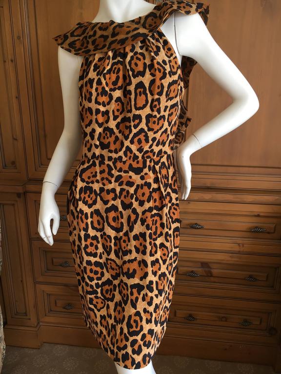 Christian Dior Backless Ruffled Leopard Print Cocktail Dress by John ...