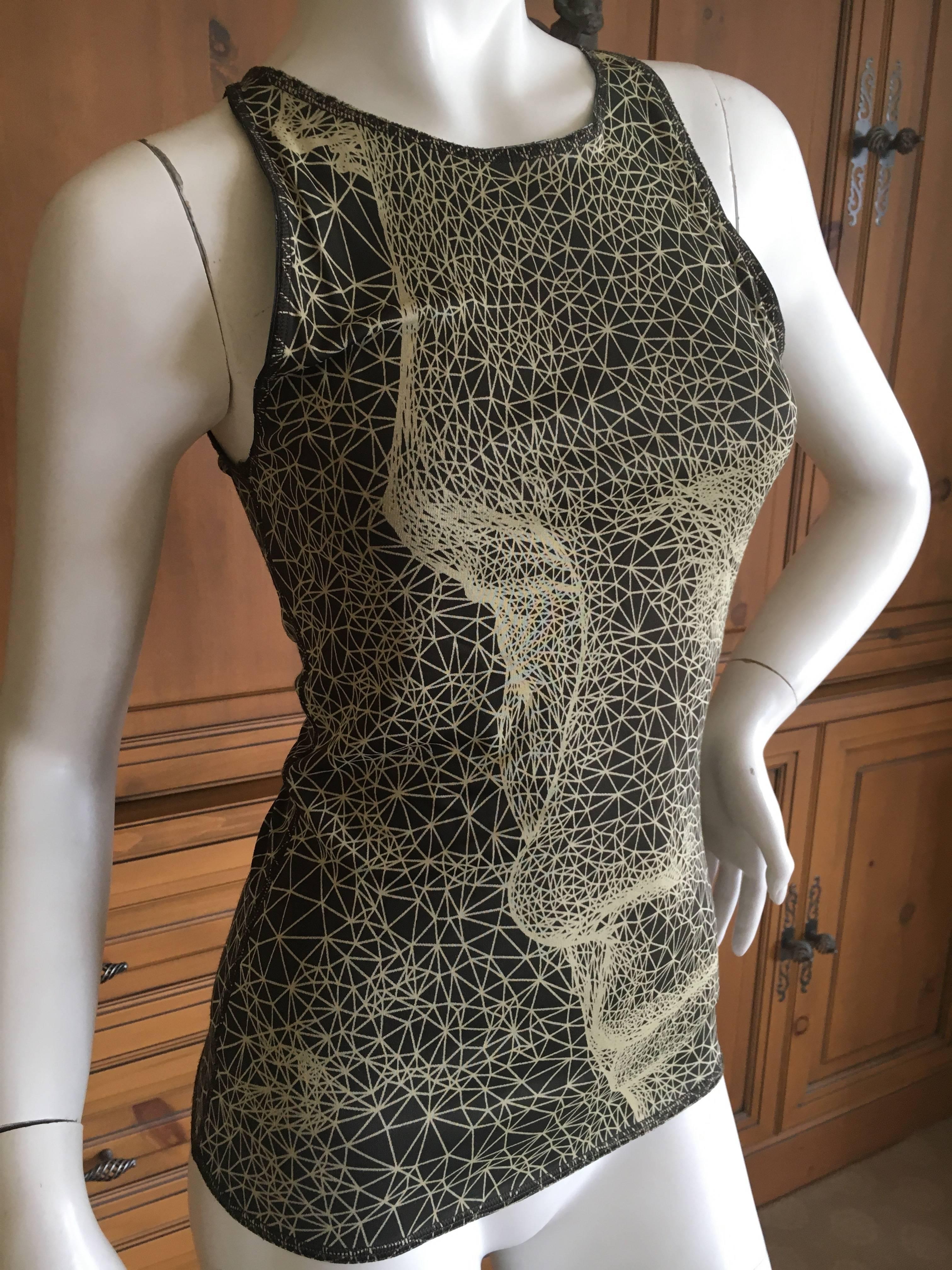 Jean Paul Gaultier Femme Face Print Tank Top.
Size 36 French
US 6