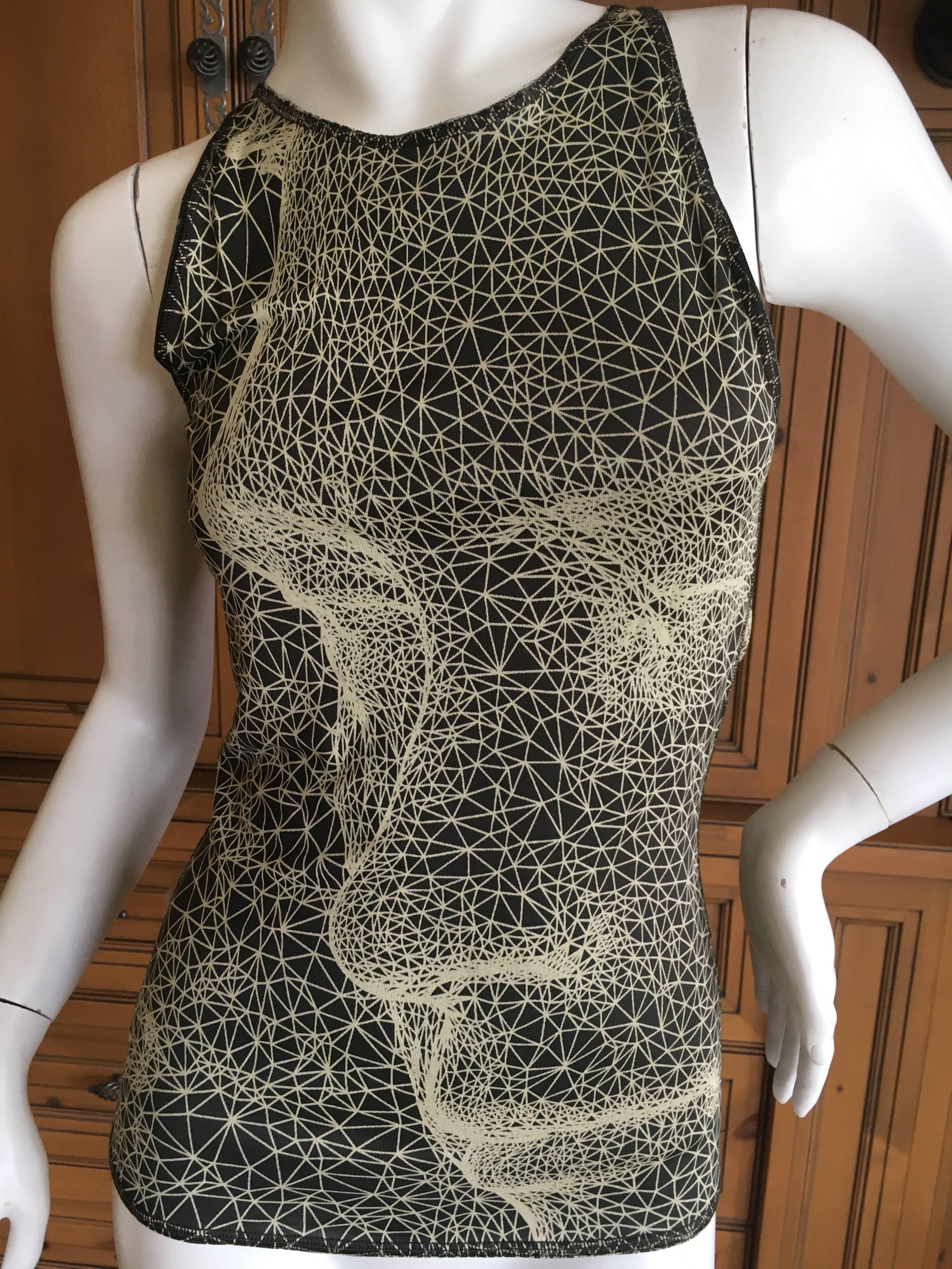 Jean Paul Gaultier Femme Face Print Tank Top In Excellent Condition For Sale In Cloverdale, CA