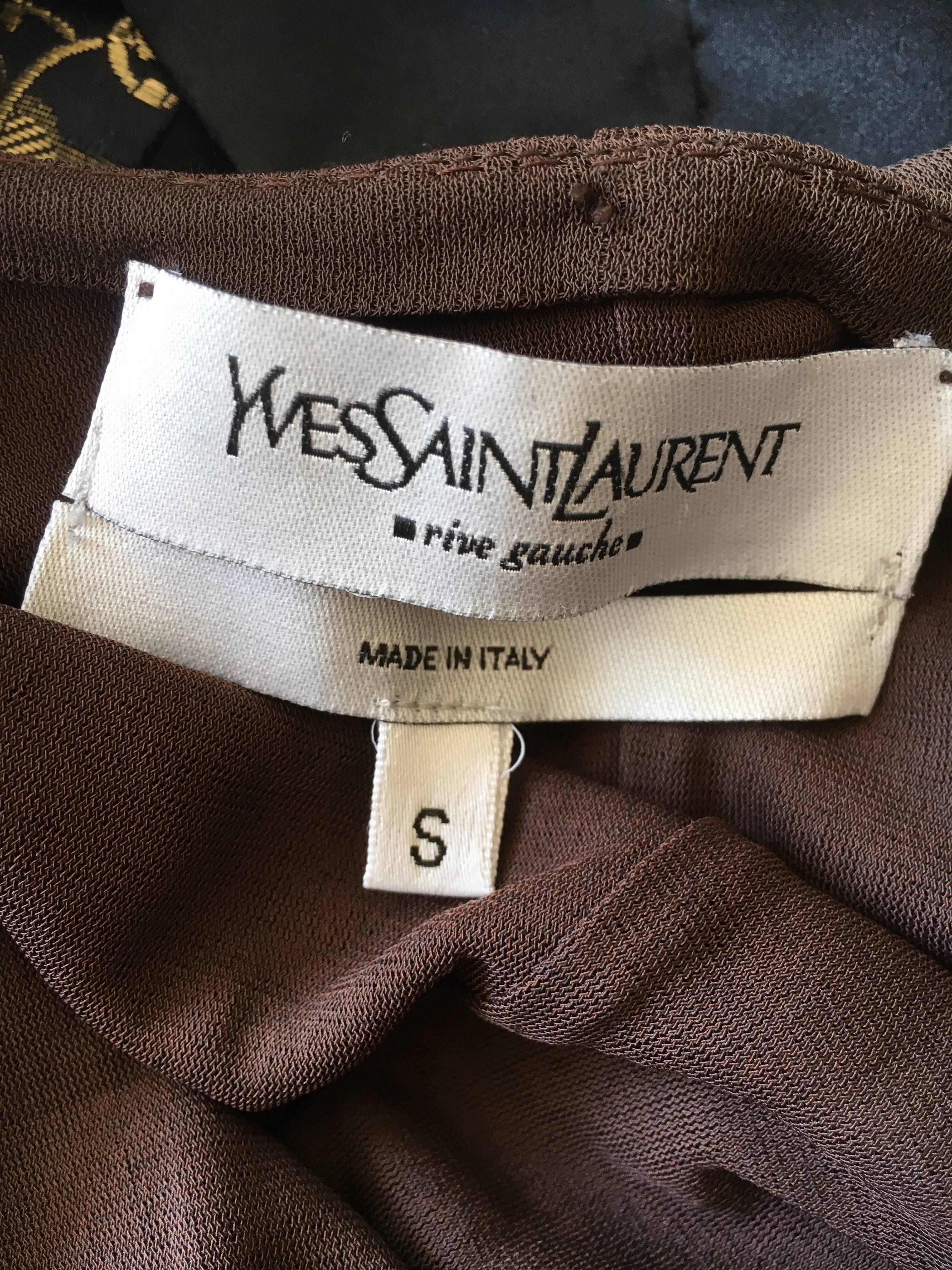 Yves Saint Laurent  by Tom Ford Sheer Brown Wrap Dress For Sale 2