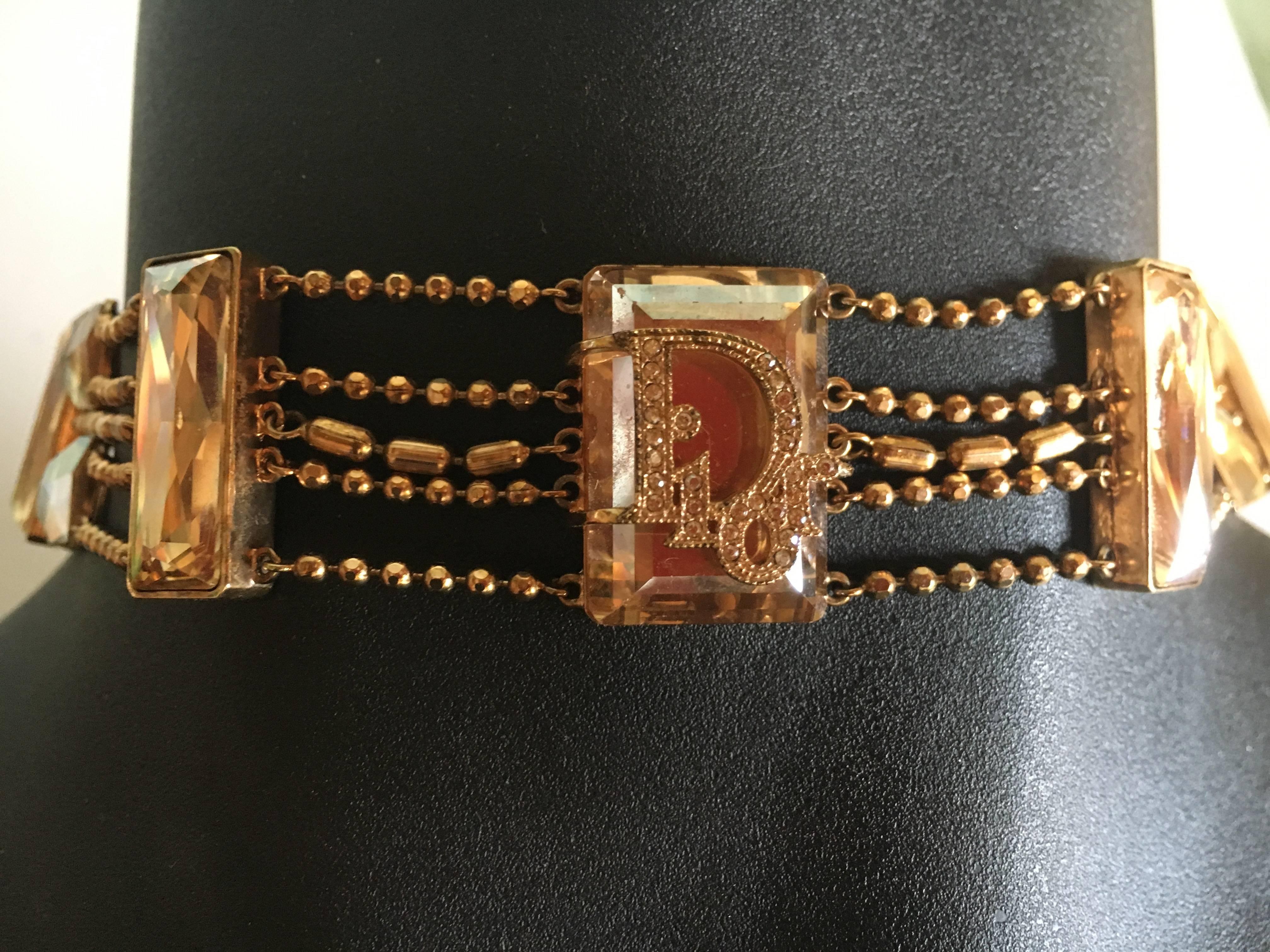 Christian Dior by John Galliano Rare Crystal Chocker Necklace In New Condition In Cloverdale, CA