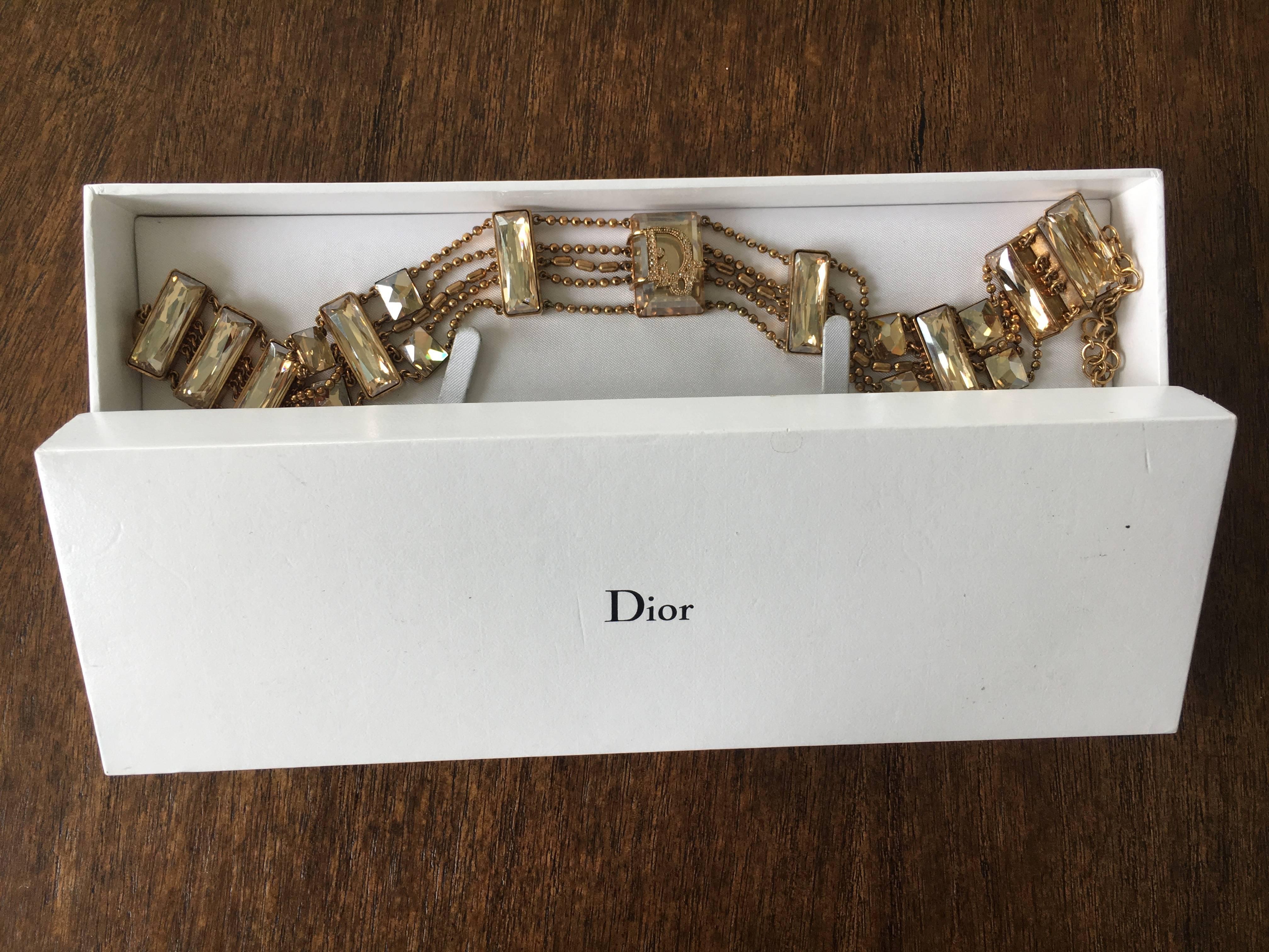 Women's Christian Dior by John Galliano Rare Crystal Chocker Necklace