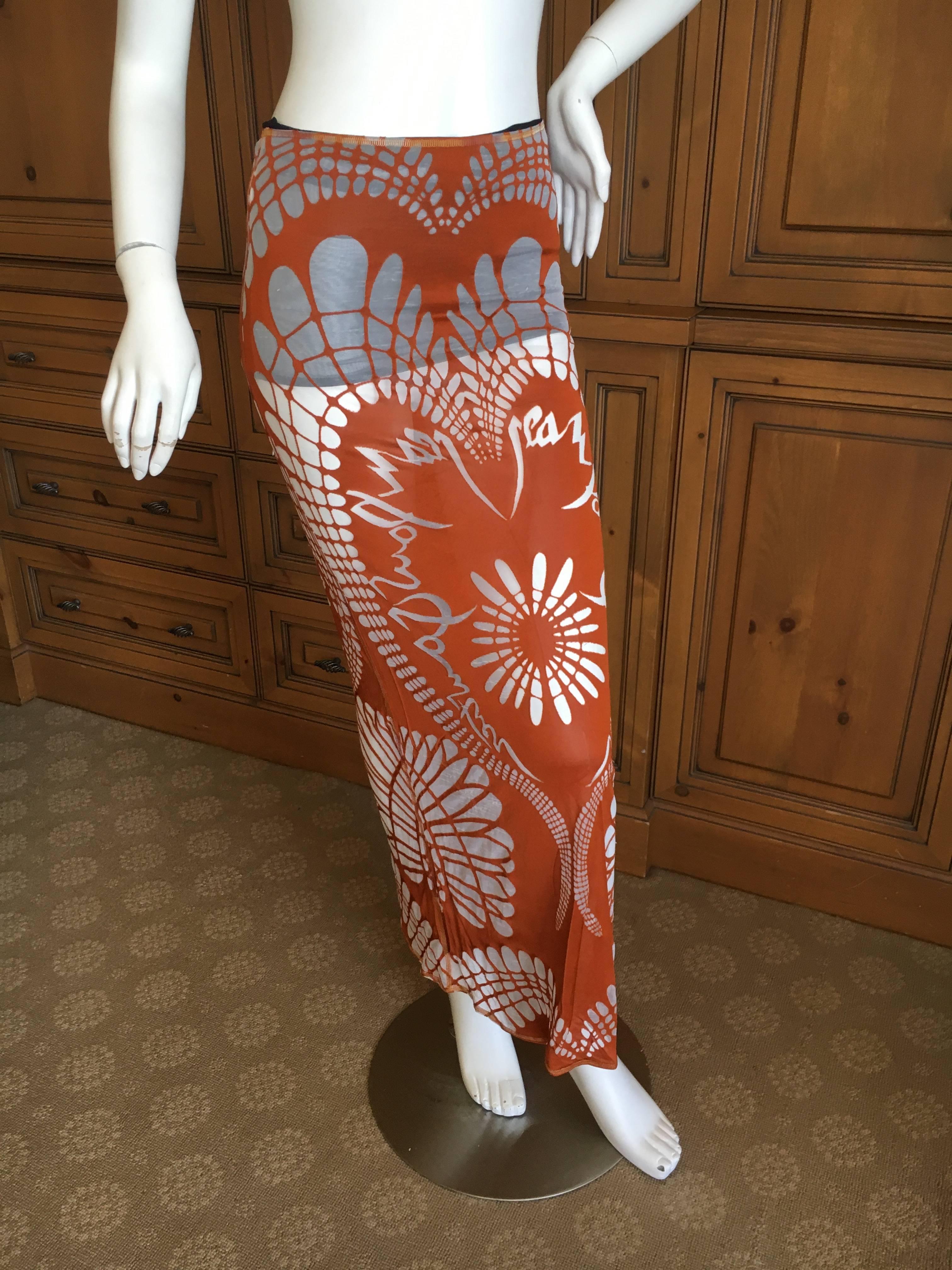 Women's Jean Paul Gaultier Femme Vintage Sheer Maori Tattoo Skirt or Dress For Sale