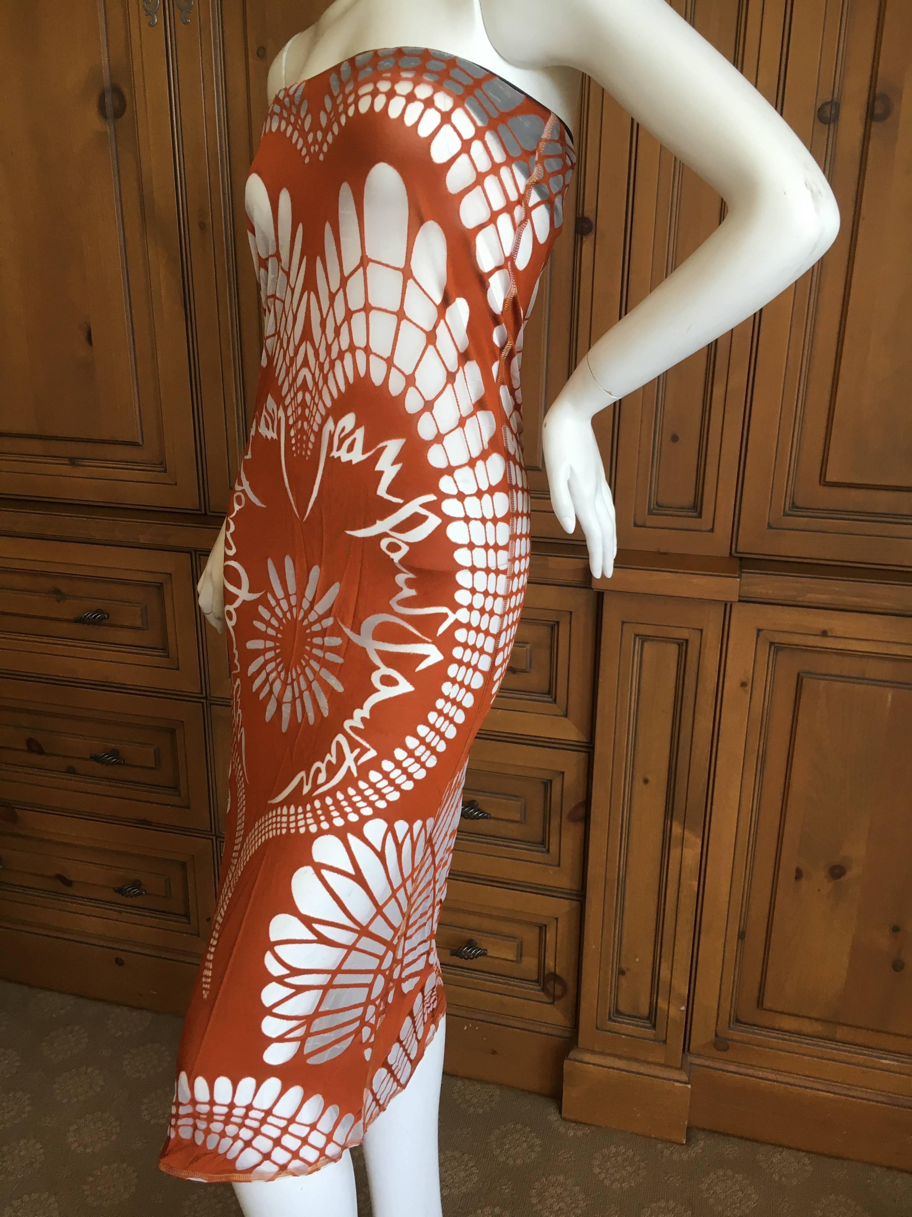 Jean Paul Gaultier Femme Vintage Sheer Maori Tattoo Skirt or Dress In Good Condition For Sale In Cloverdale, CA