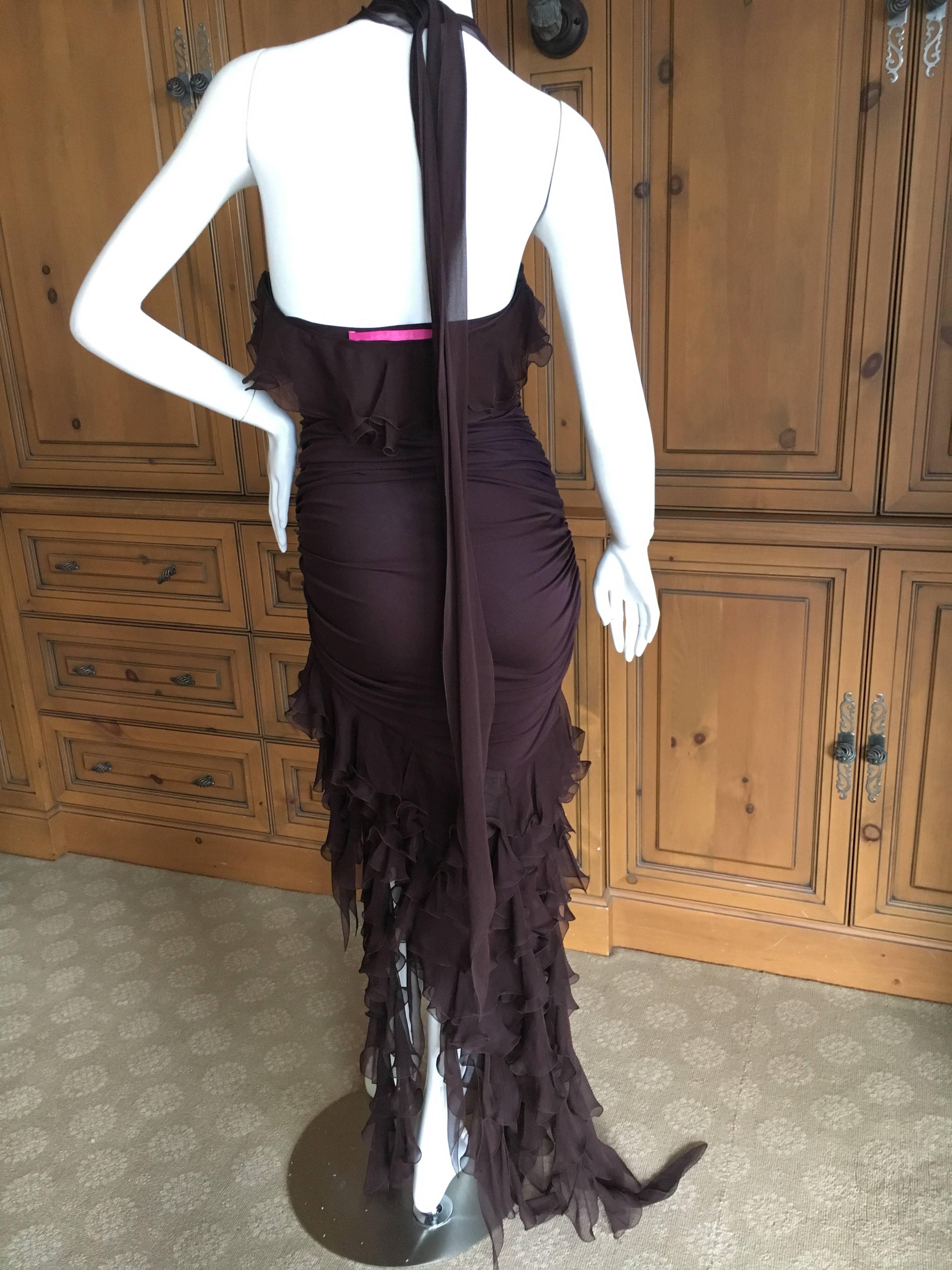 Ungaro Vintage Ruffle Flamenco Halter Dress With Matching Shawl 3