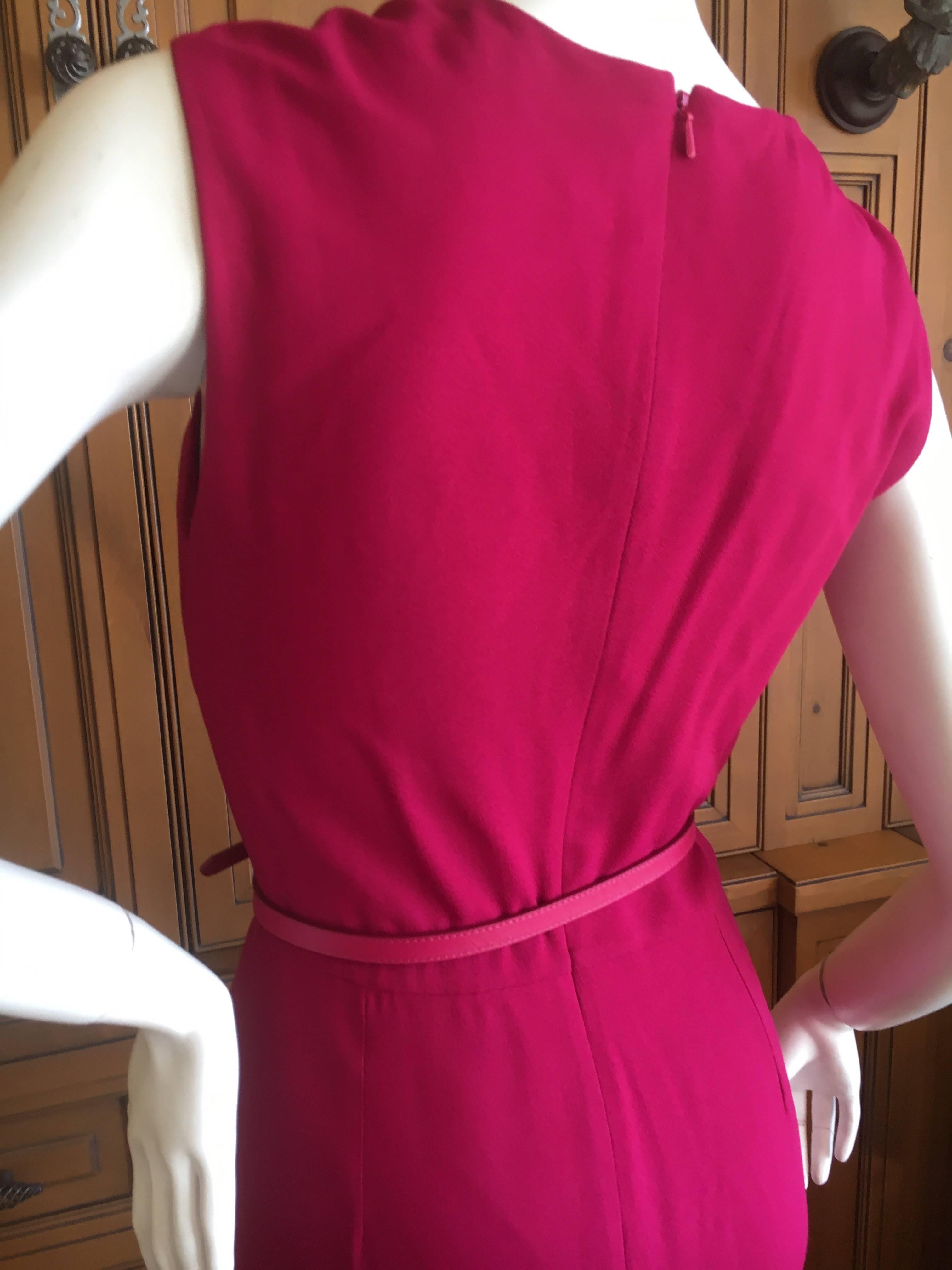 Women's Christian Dior by John Galliano Fuscia Belted Day Dress For Sale