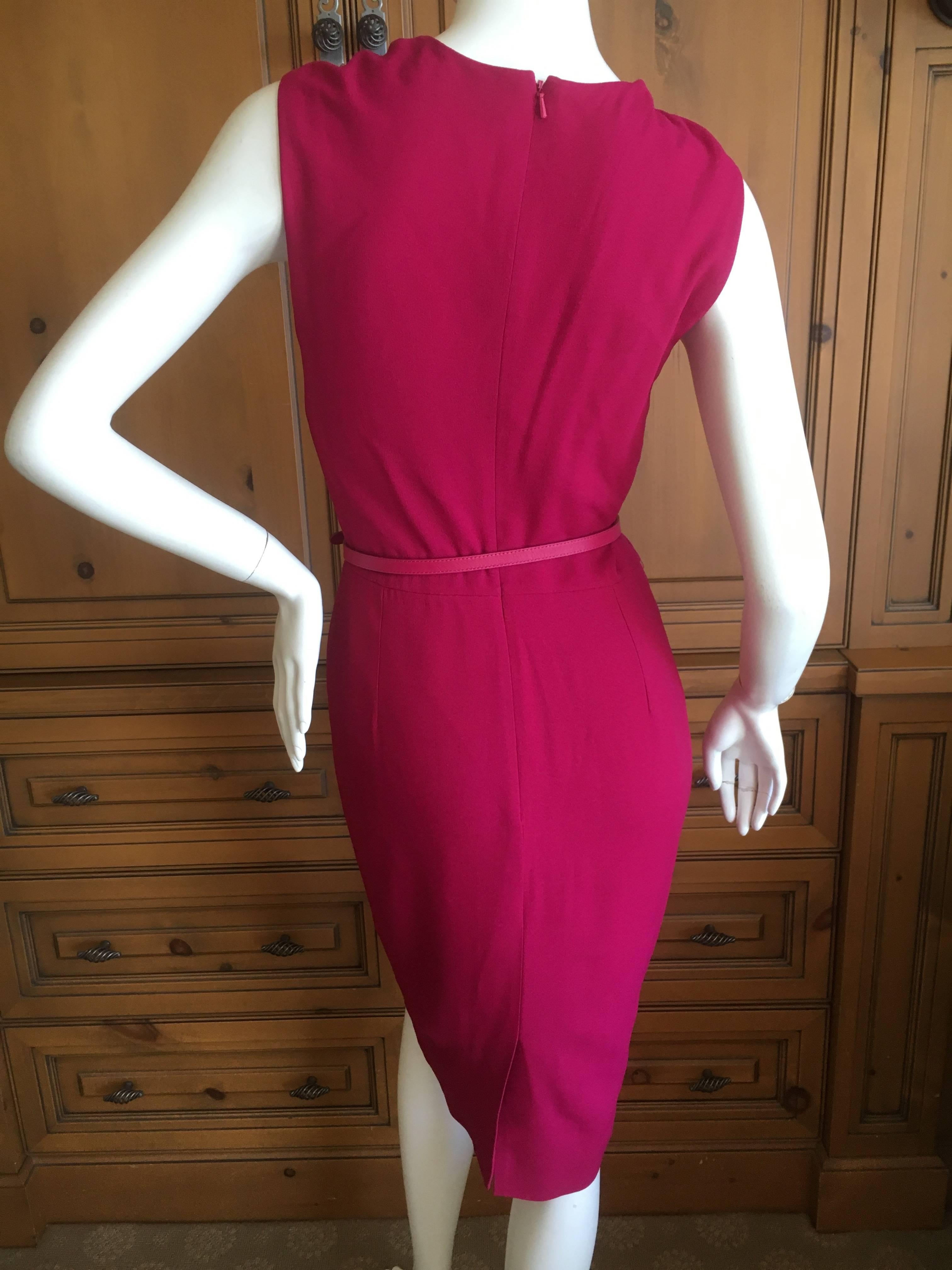 Christian Dior by John Galliano Fuscia Belted Day Dress For Sale 1