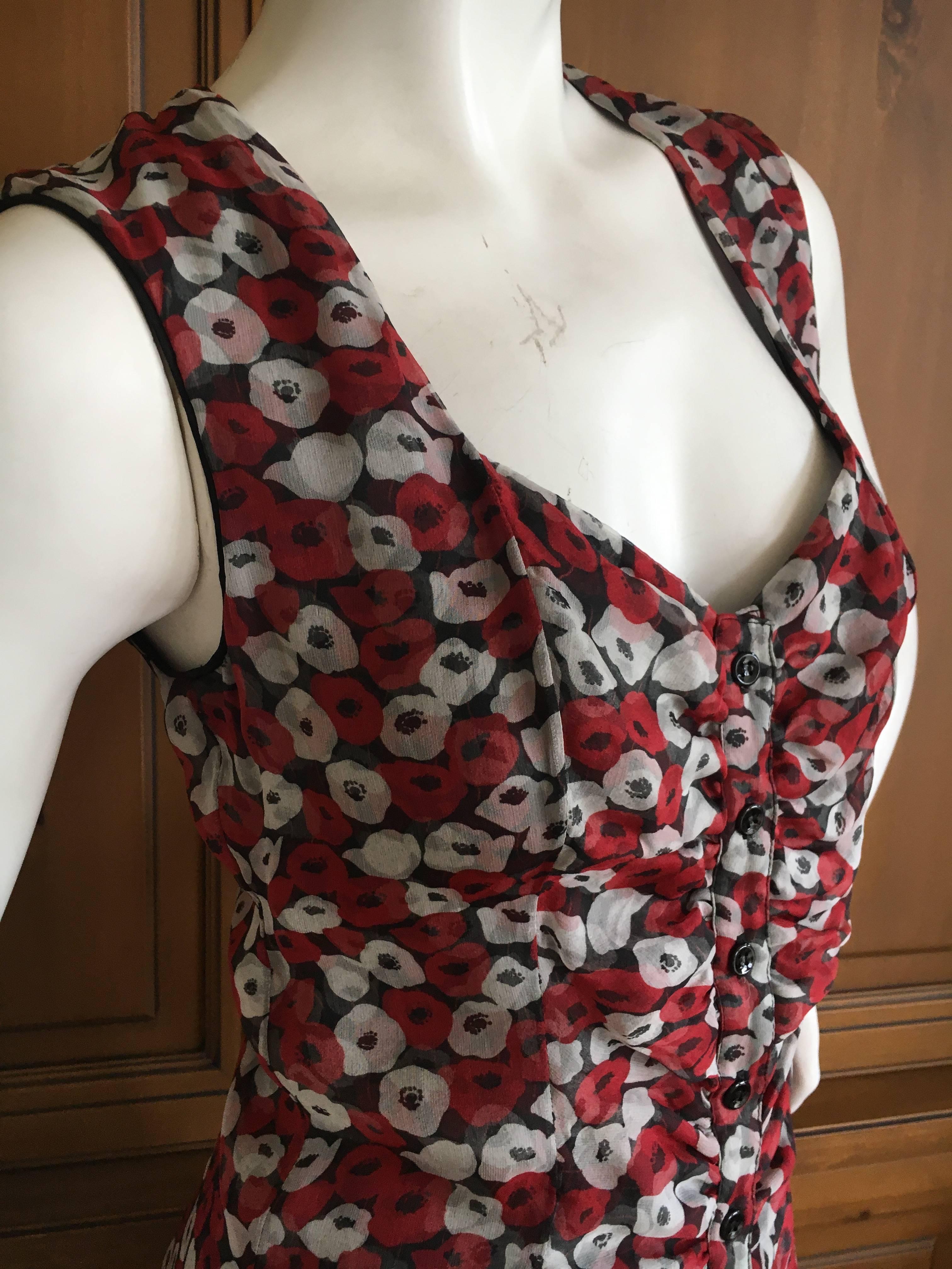 Yves Saint Laurent Rive Gauche Poppy Print Sun Dress 1