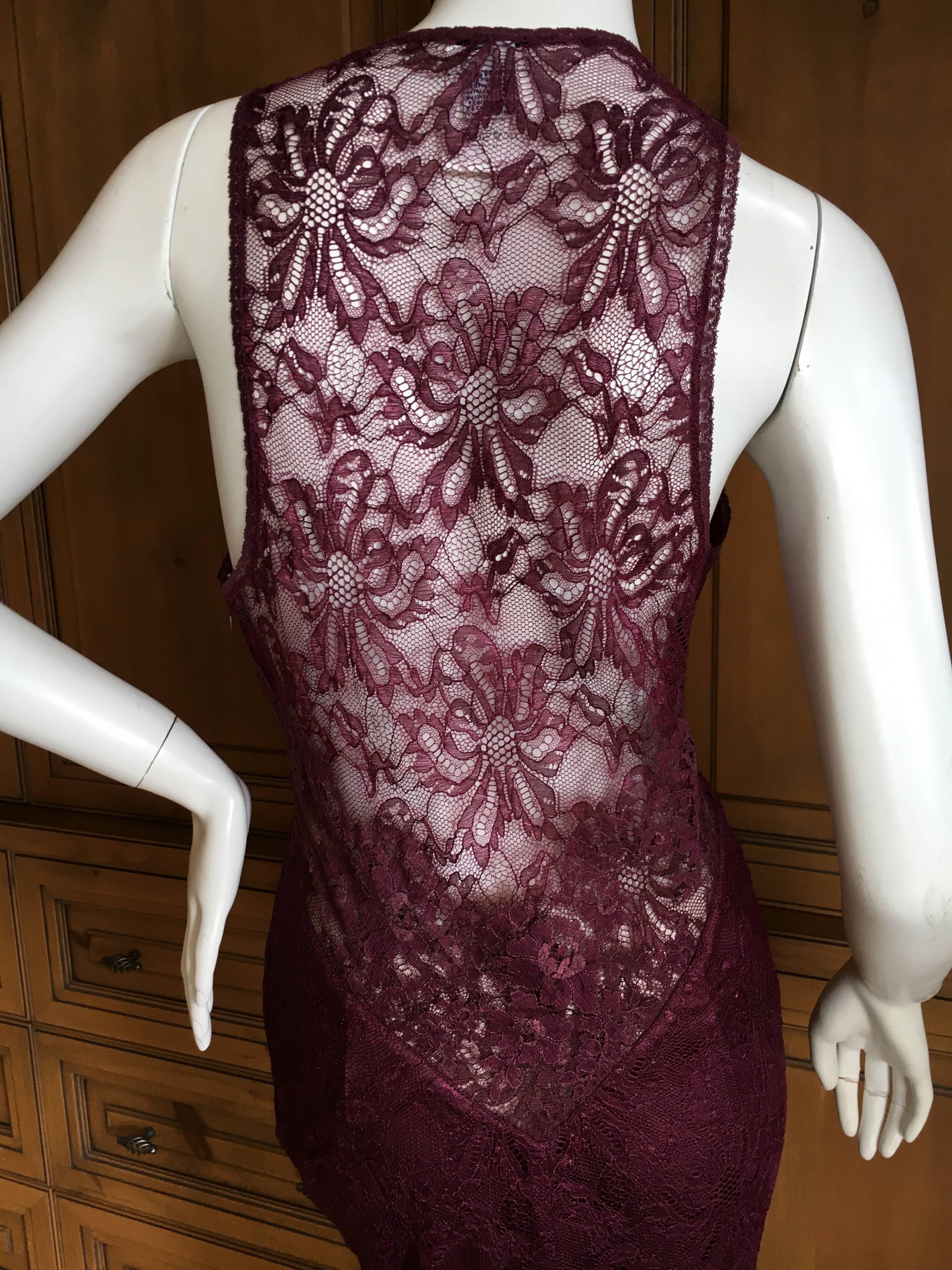  D&G Dolce & Gabbana Vintage Lace Overlay Sheer Cocktail Dress For Sale 2