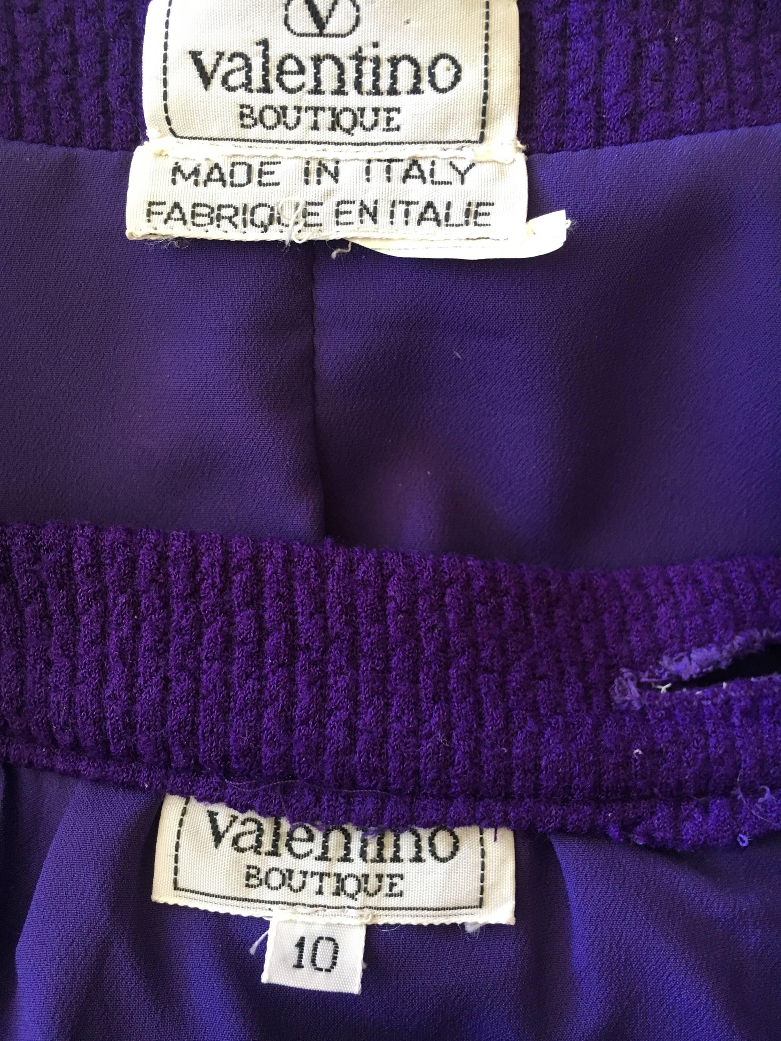 Valentino Vintage 1980's Purple Three Piece Suit with Leopard Trim For Sale 6