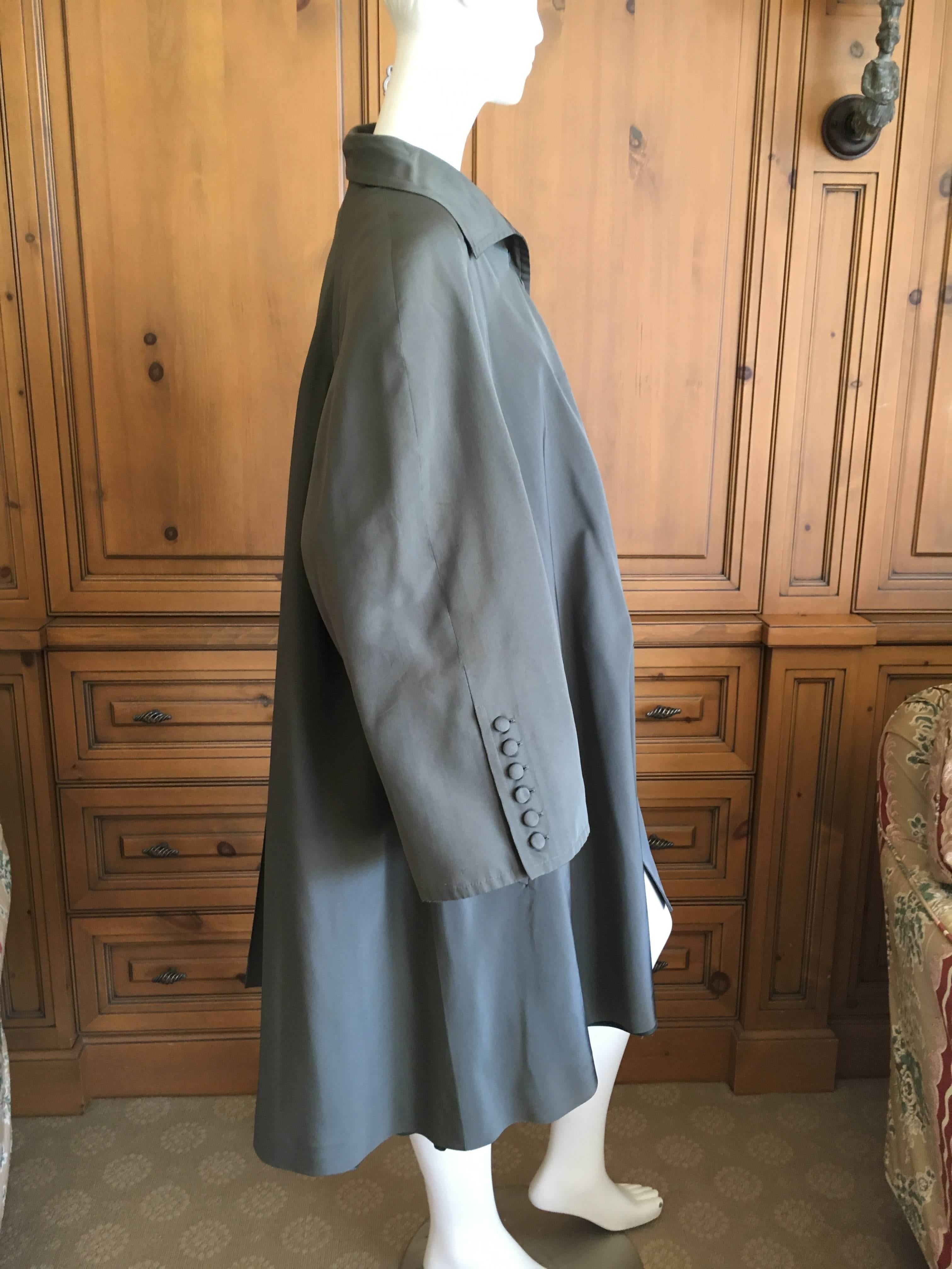 Gray Christian Dior Gianfranco Ferre Era Silk Swing Belted Trench Coat For Sale