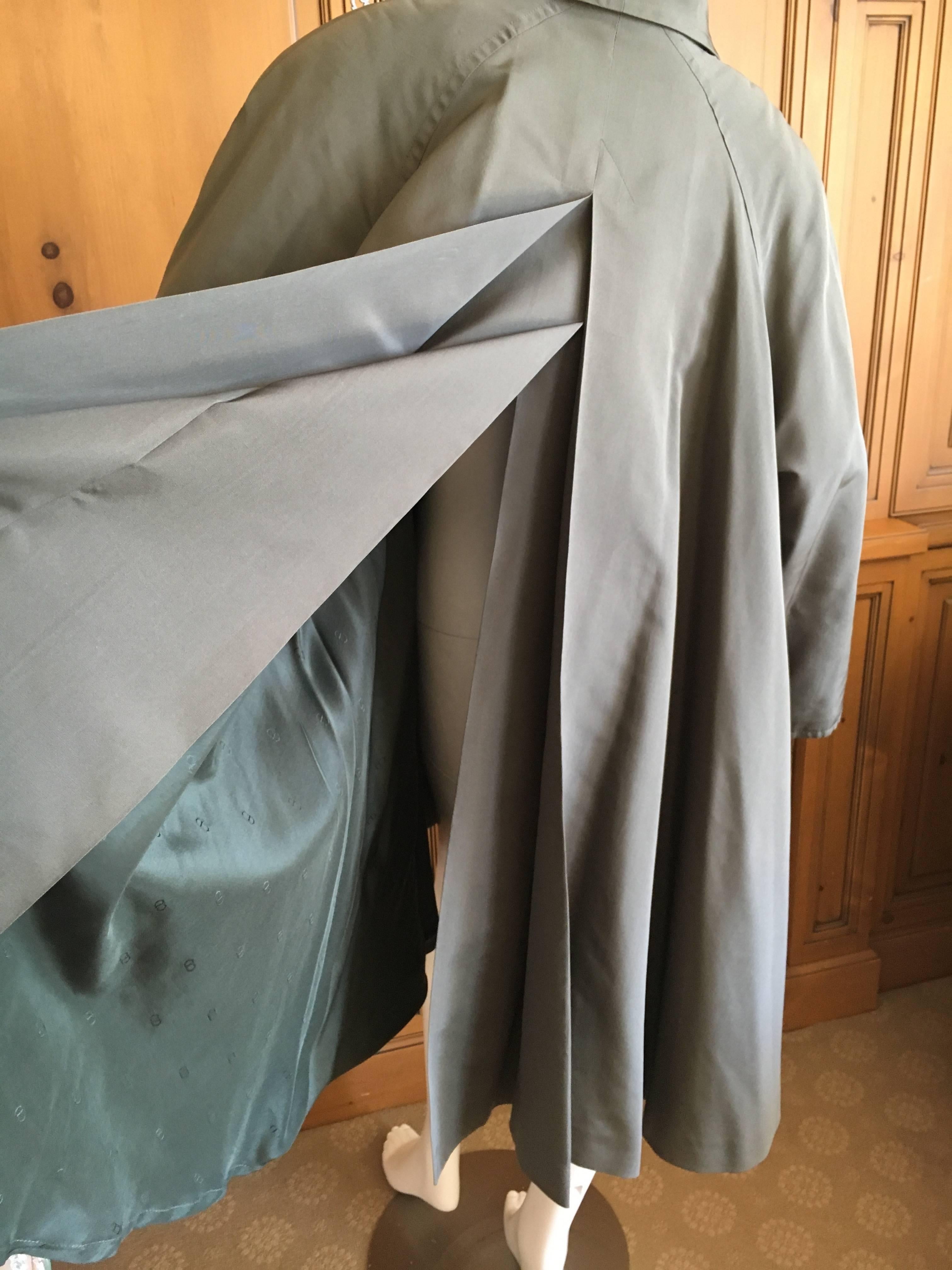 Christian Dior Gianfranco Ferre Era Silk Swing Belted Trench Coat In Good Condition For Sale In Cloverdale, CA