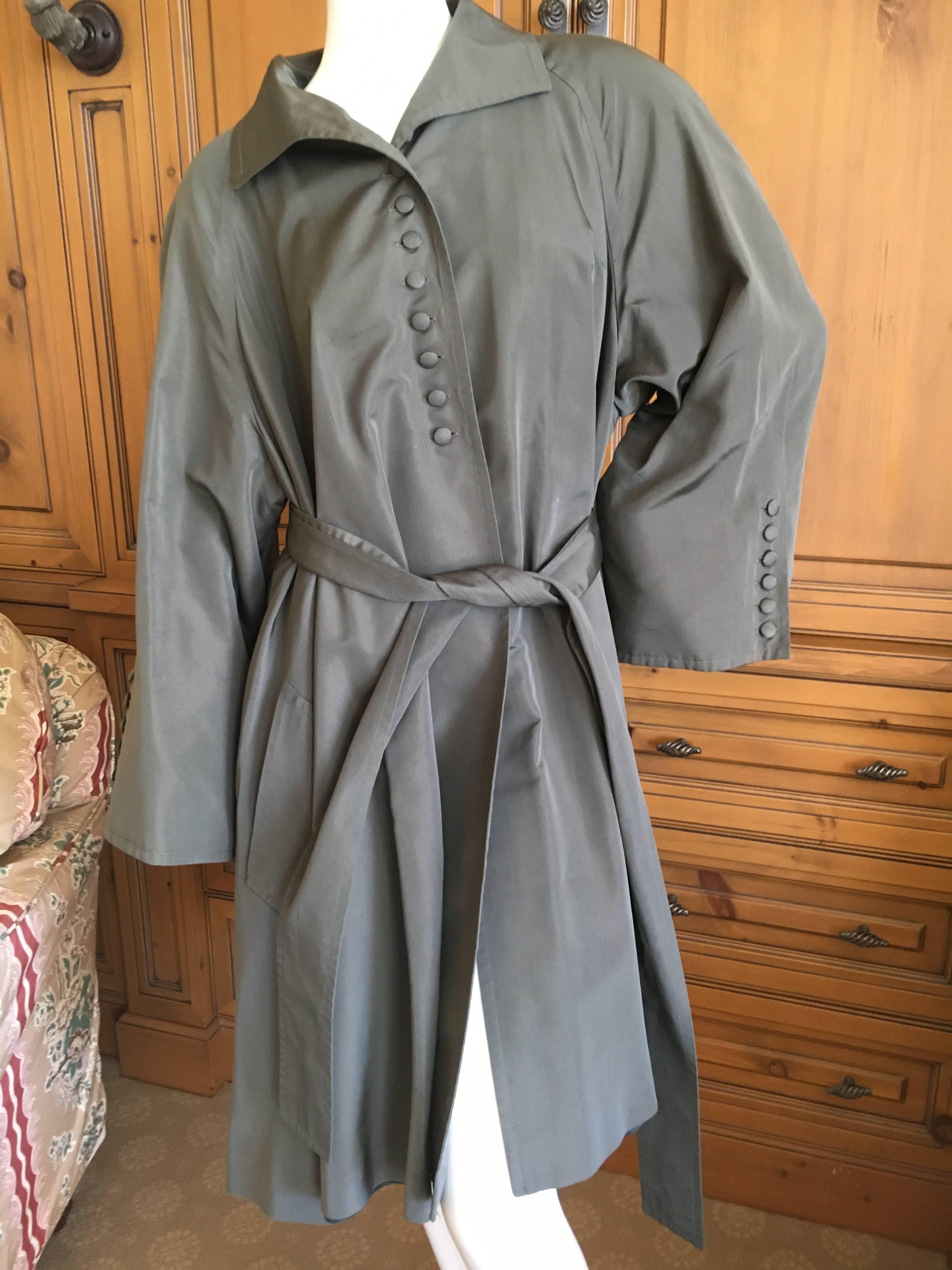 Women's Christian Dior Gianfranco Ferre Era Silk Swing Belted Trench Coat For Sale