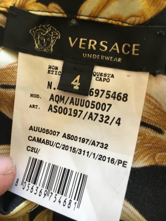 Versace Black and Gold Silk Baroque Print Mens Pajamas Unworn at ...