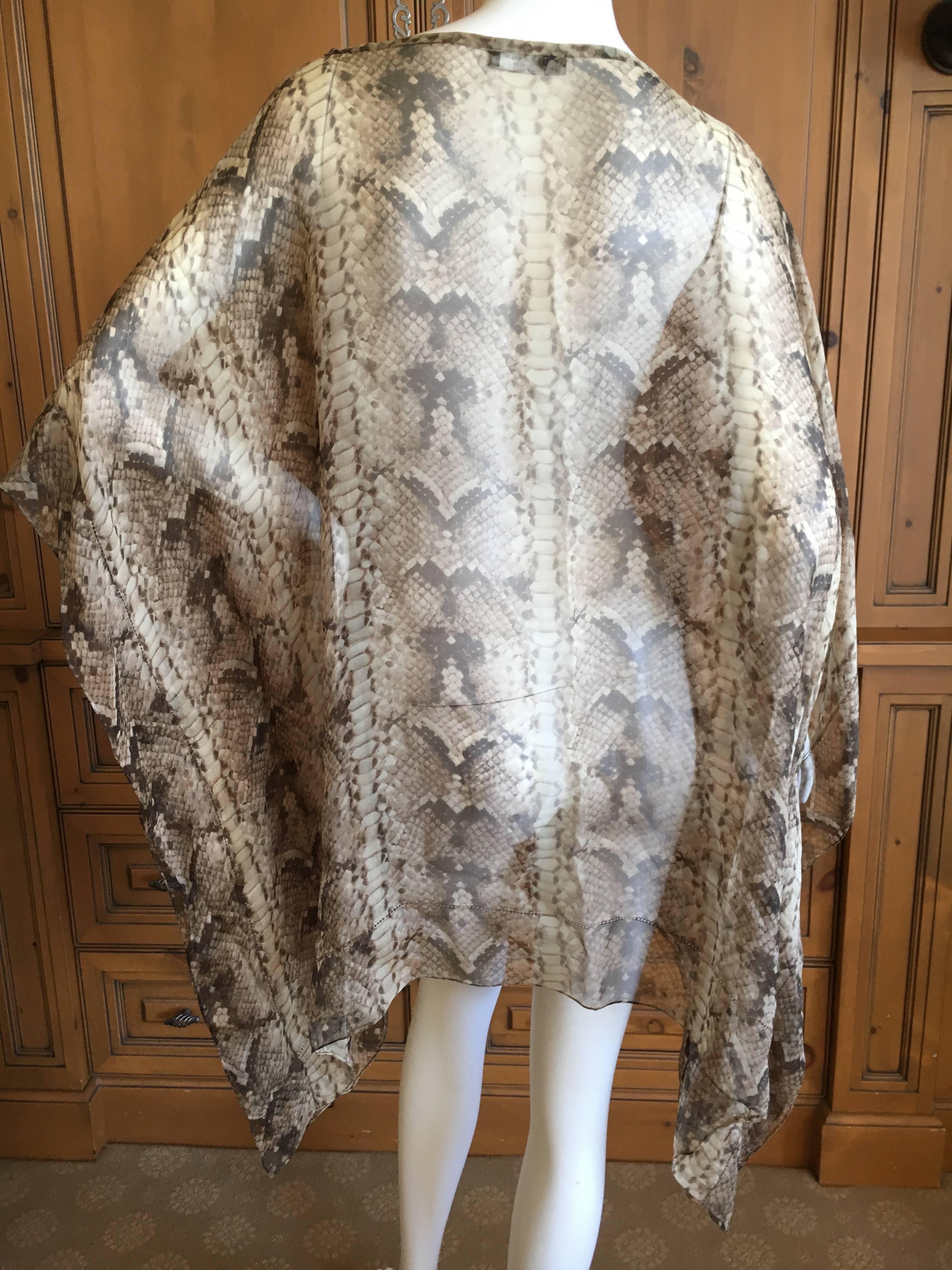 Yves Saint Laurent by Tom Ford Mombasa Collection Snake Print Silk Beach Cover/Poncho.