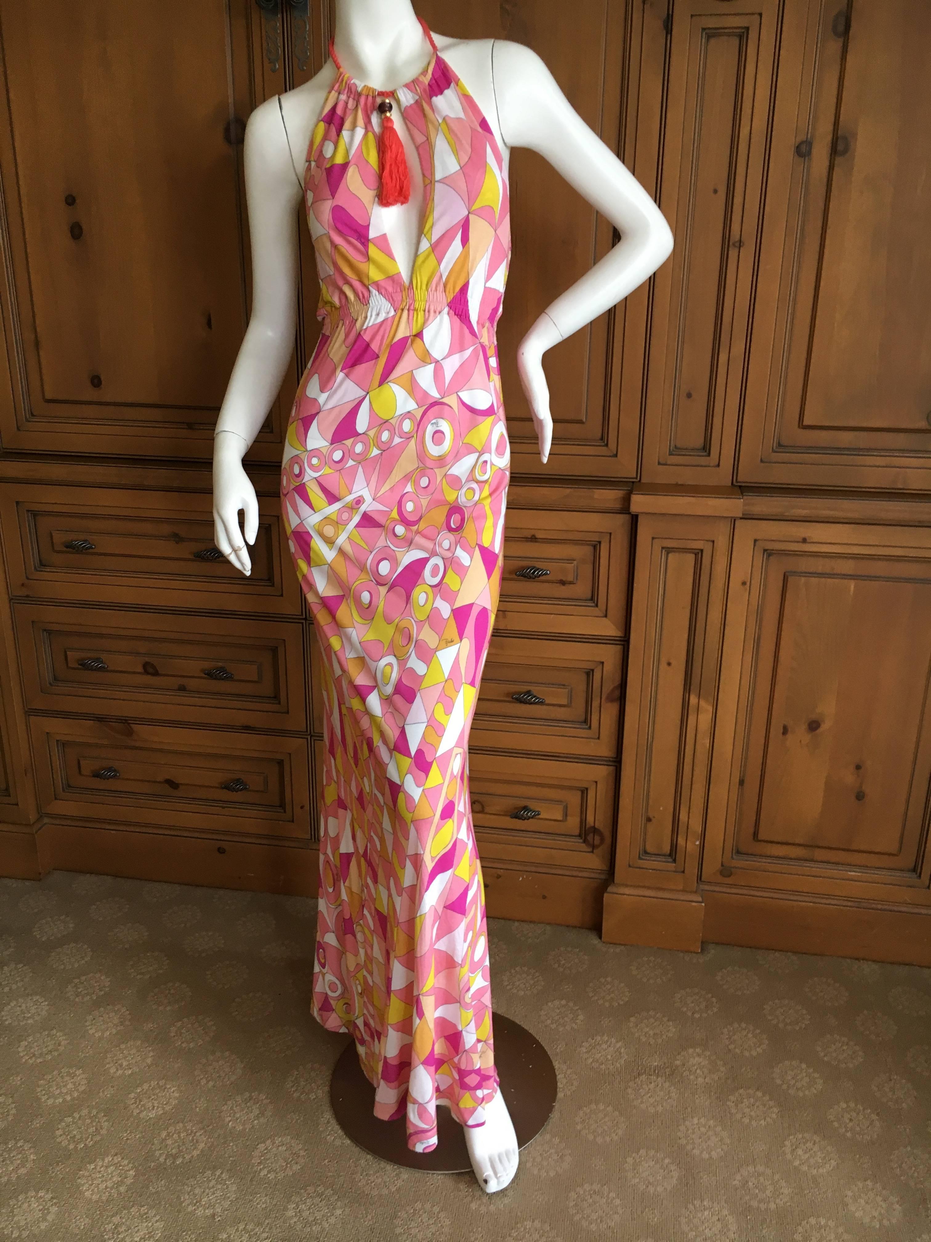 Emilio Pucci Halter Dress with Tassel Necklace Beach Cover 1