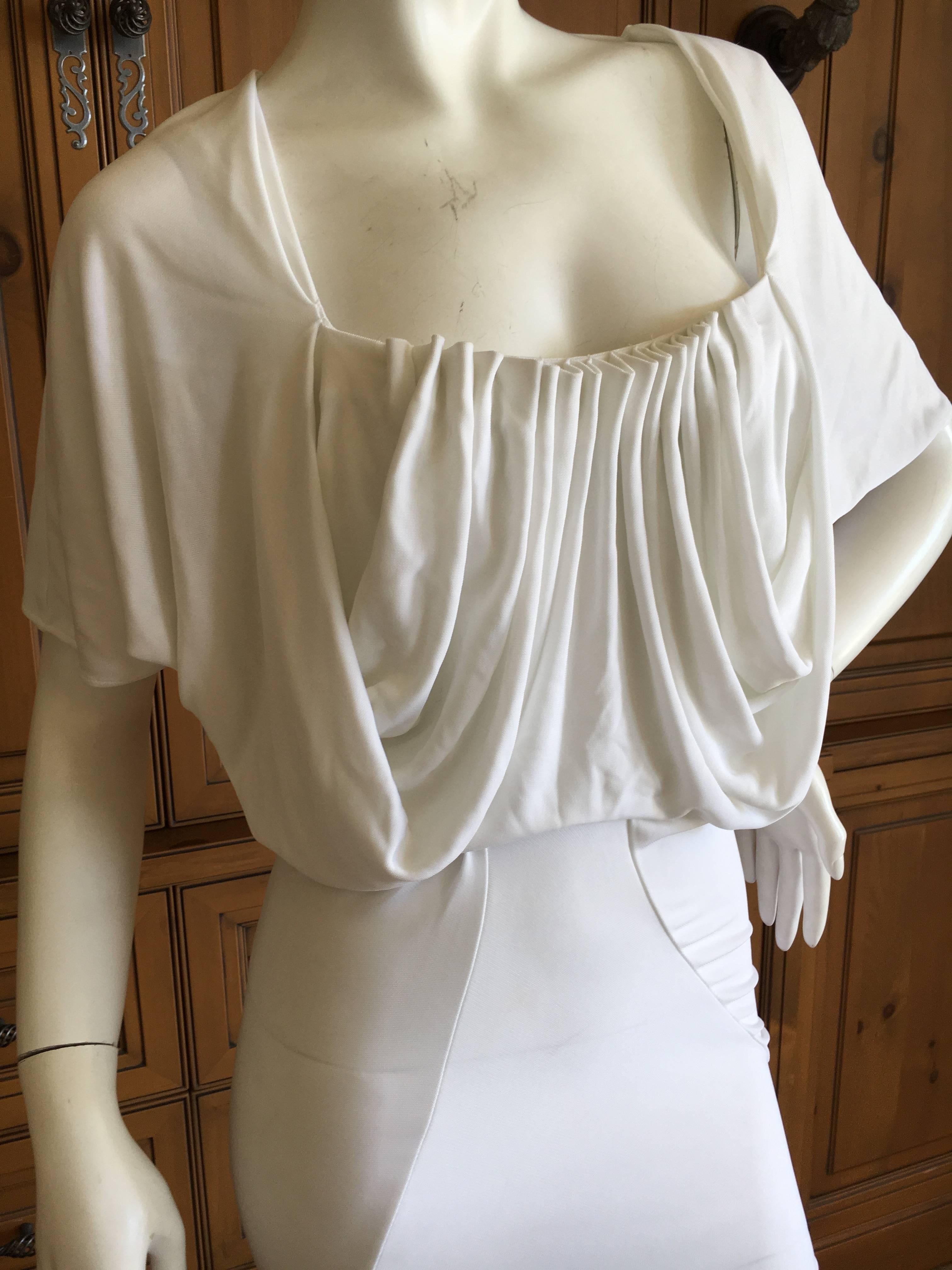 Women's John Galliano Vintage Draped Back White Goddess Gown with Train For Sale