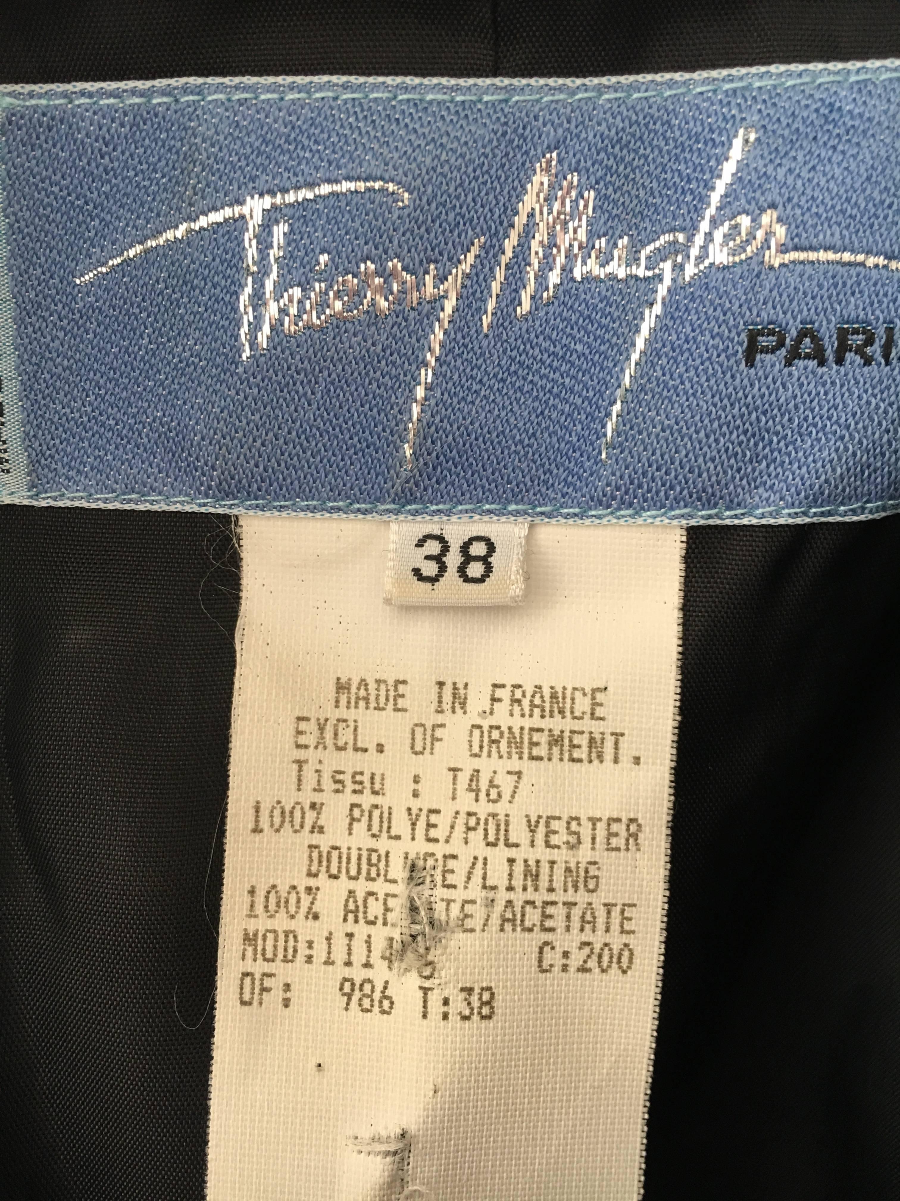 Thierry Mugler Vintage 1980's Black Suit with Raffia Fringe Tassel and Trim  For Sale 4