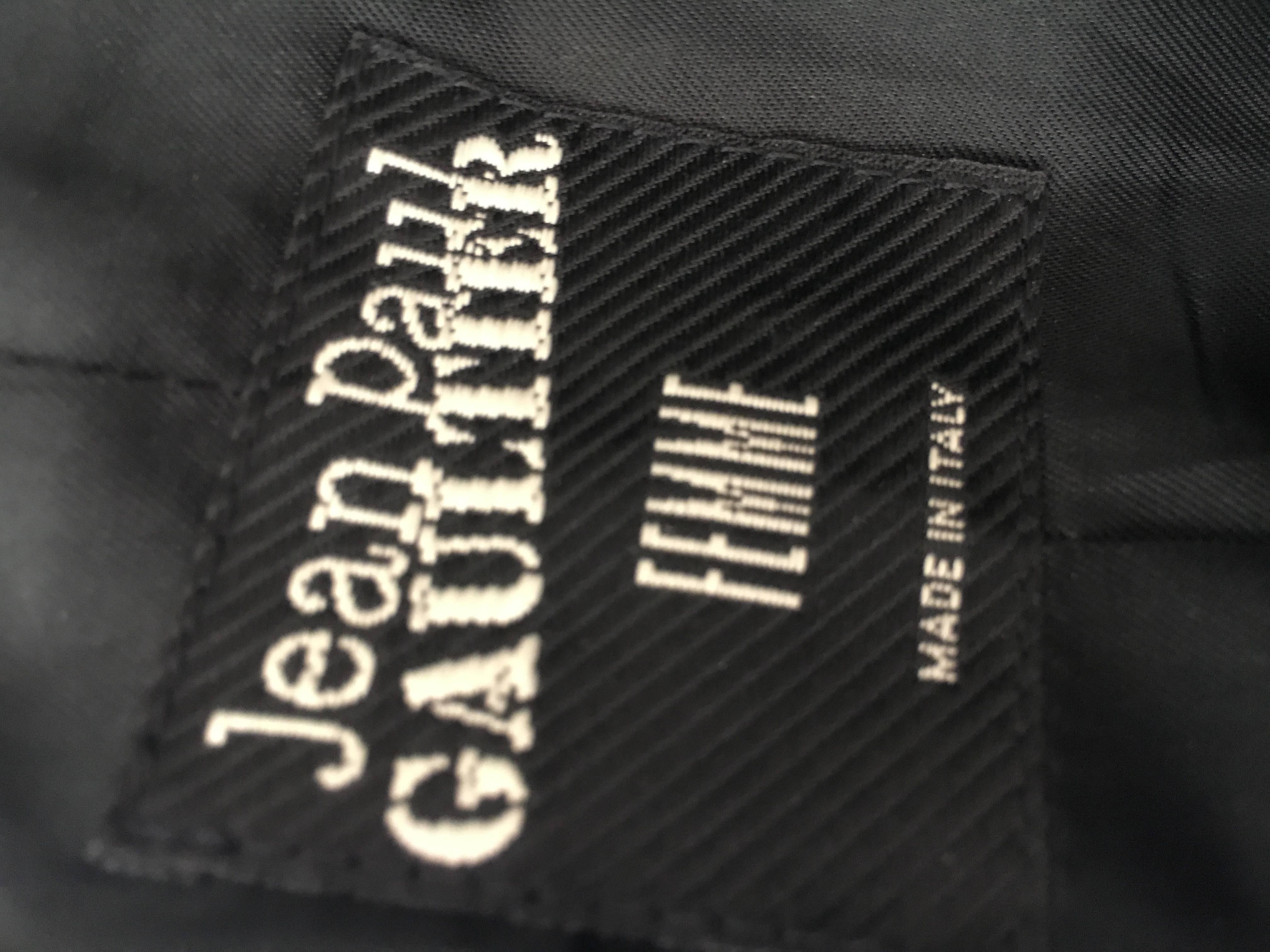 Jean Paul Gaultier Vintage Black Sleeveless Double Breasted Jacket with Ruffles For Sale 5