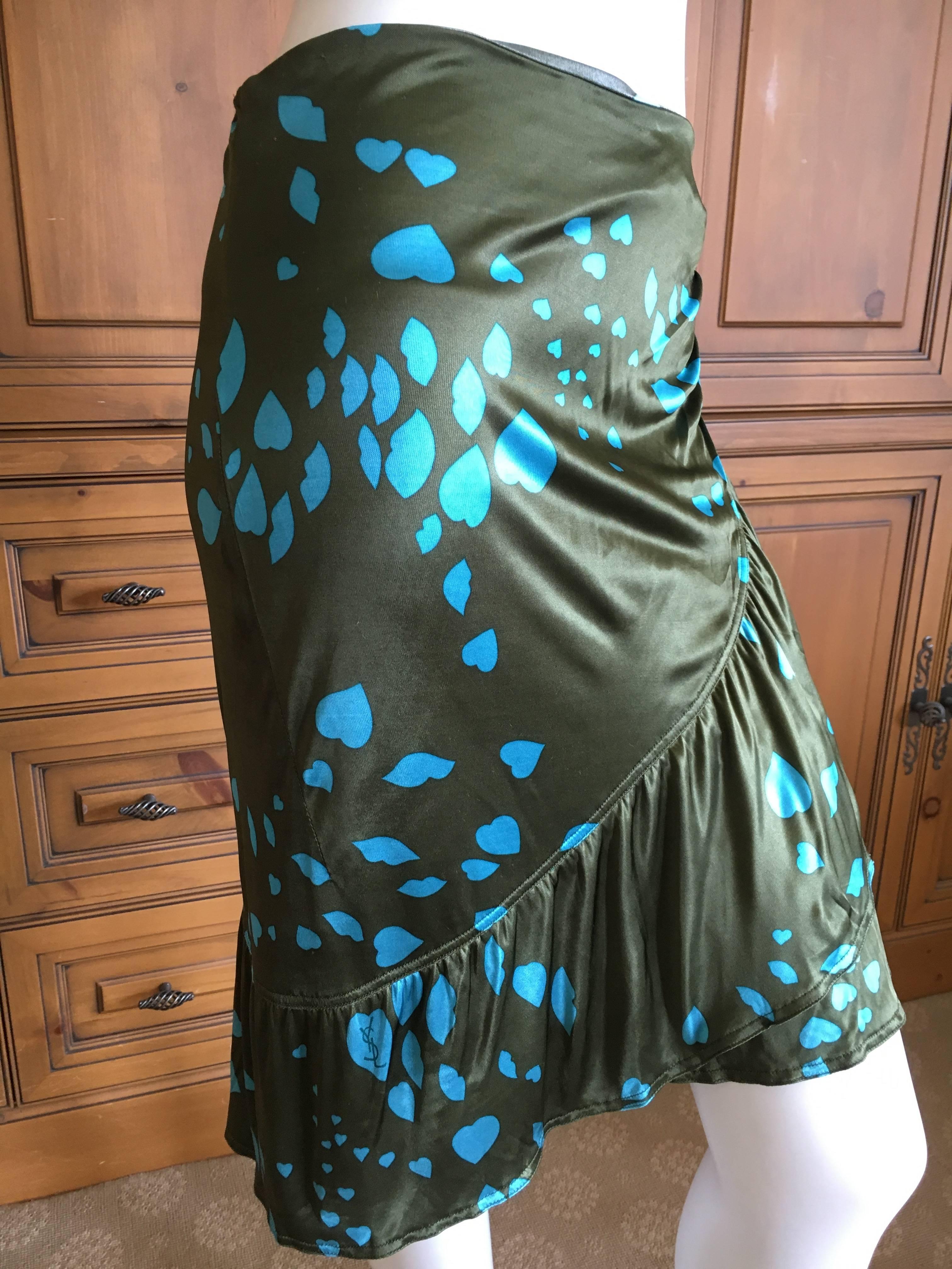 Yves Saint Laurent by Tom Ford Lips Print Ruffled Skirt For Sale 1