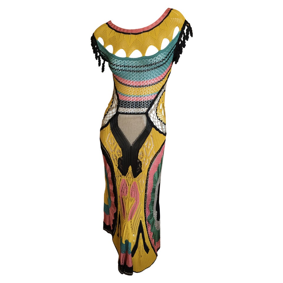 Jean Paul Gaultier Crochet Multicolor Dress at 1stDibs