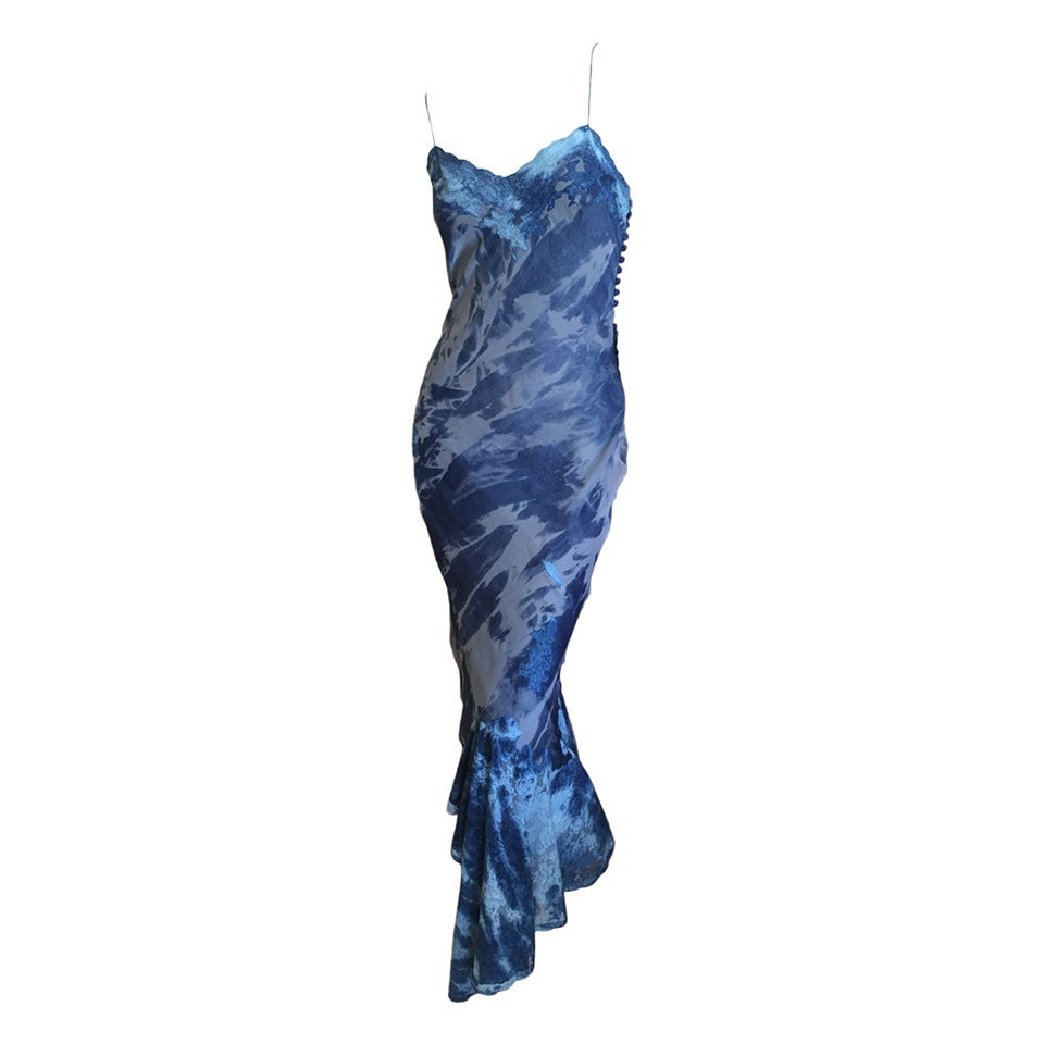 Christian Dior by John Galliano Bias Cut Lace Insert Dress
