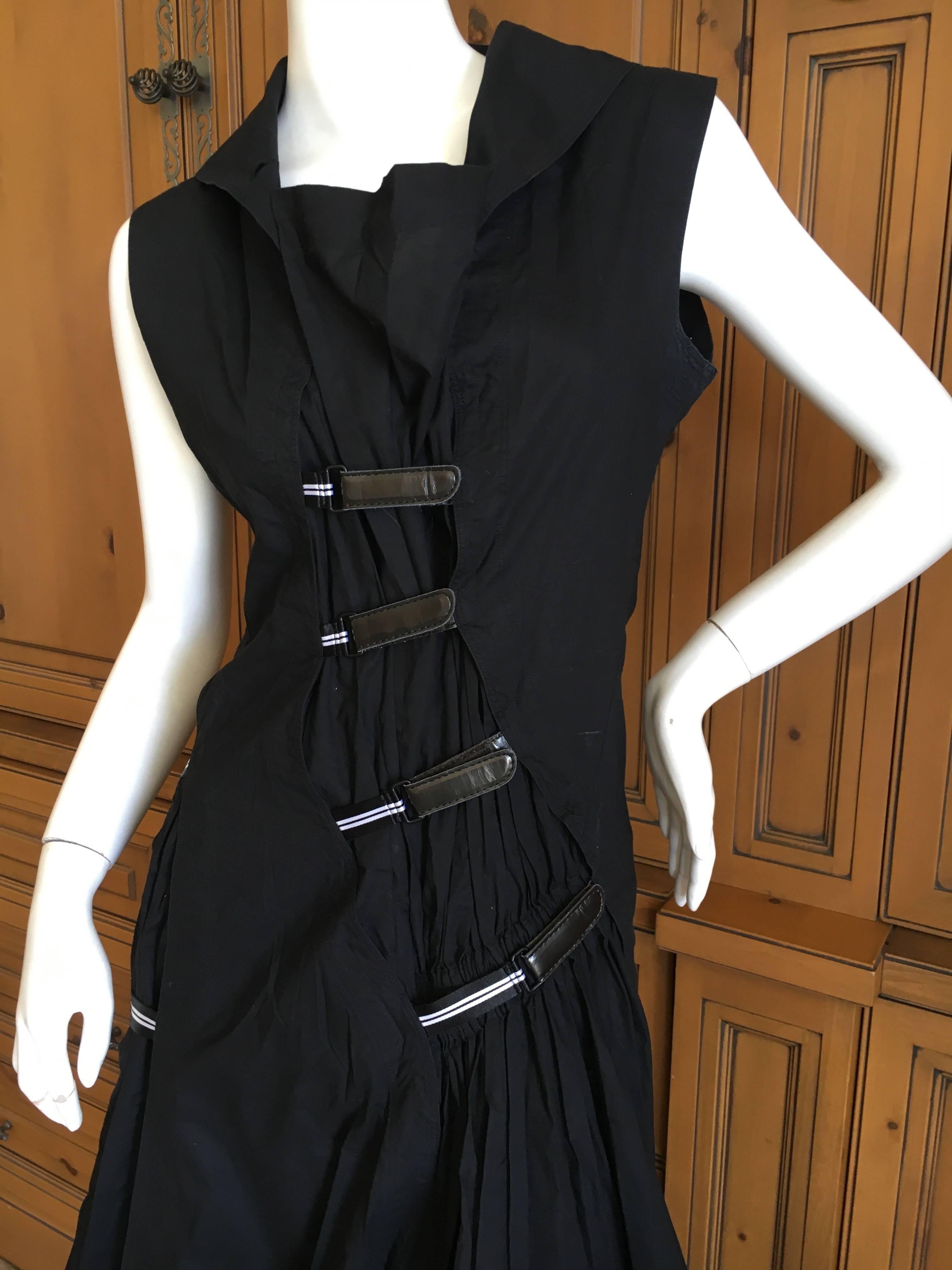 Issey Miyake Vintage Black Sleeveless Cotton Dress In Excellent Condition In Cloverdale, CA