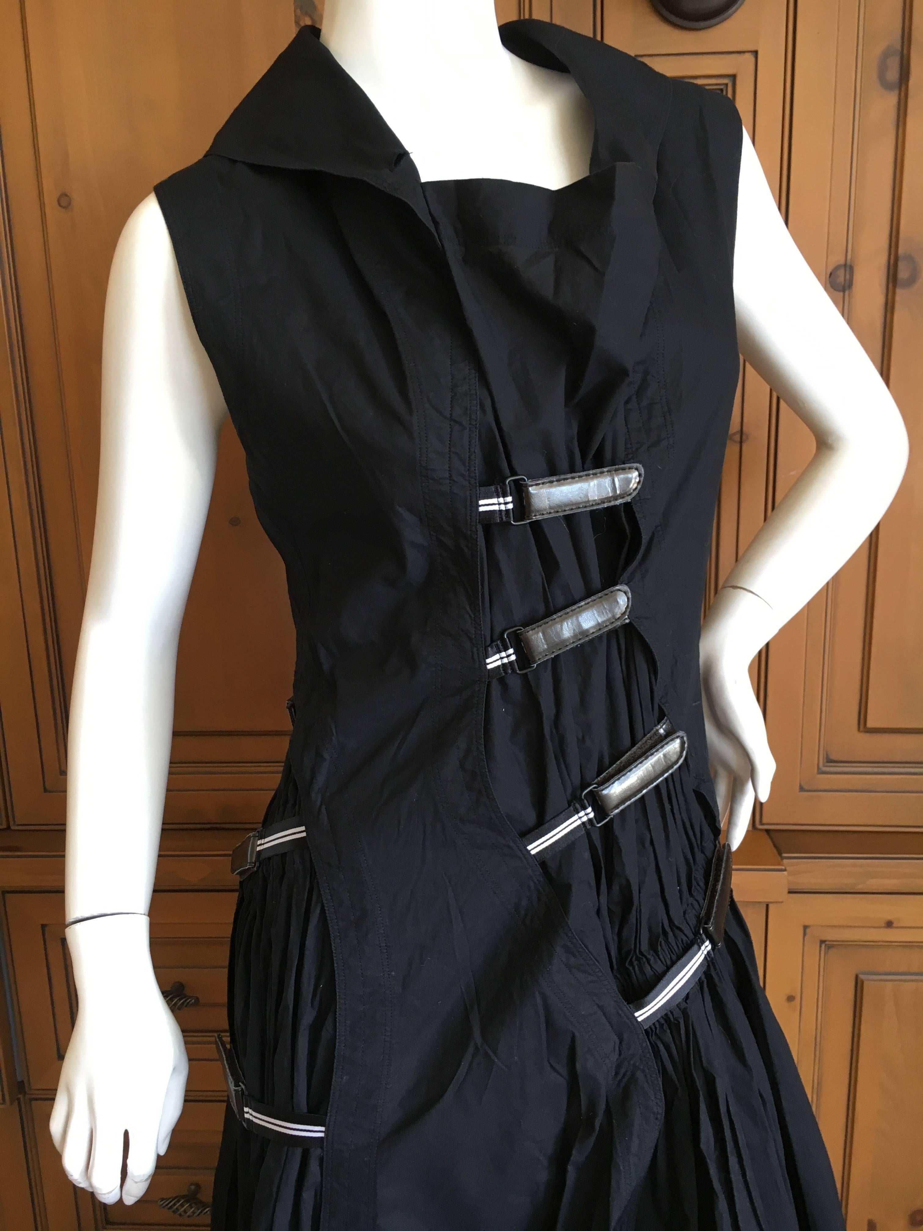 Issey Miyake Vintage Black Sleeveless Cotton Dress 1