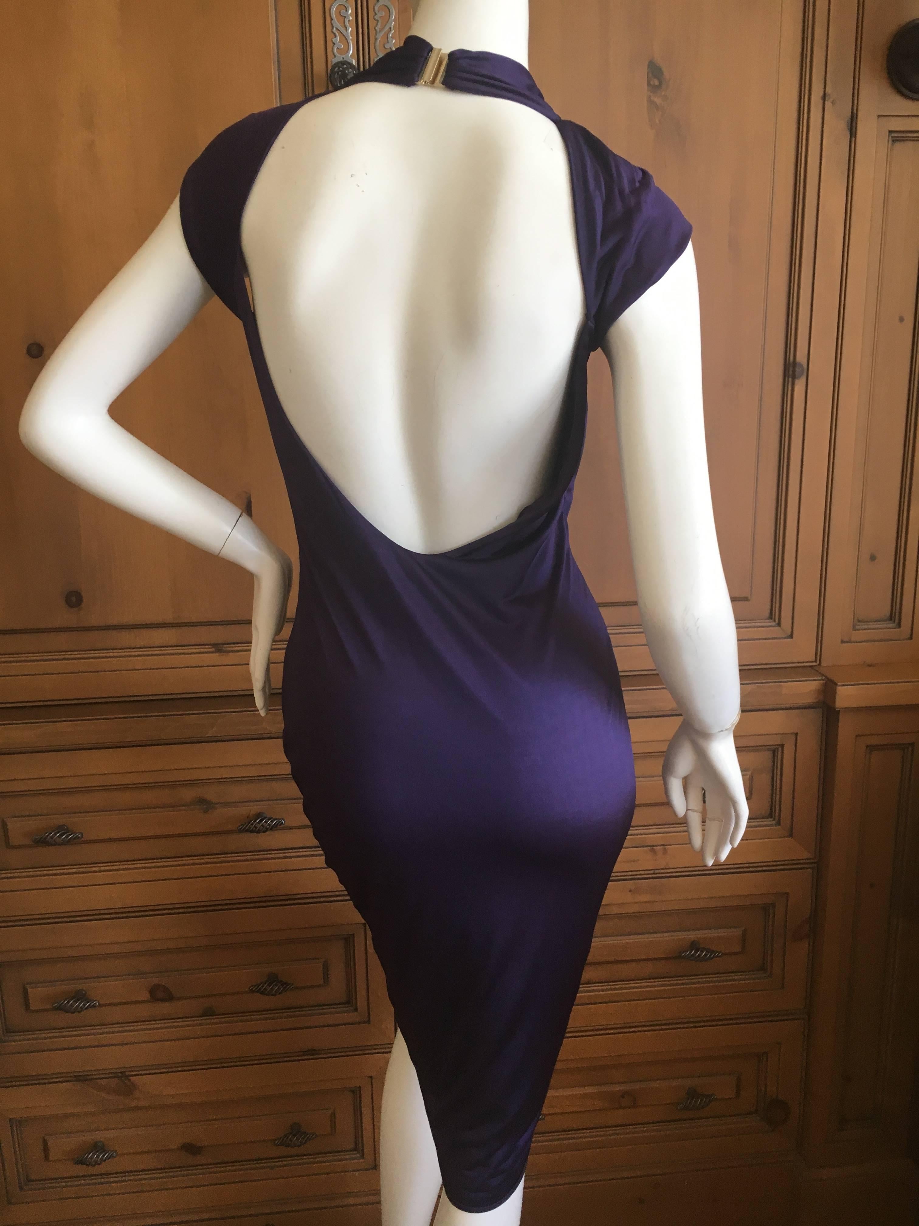 Gucci by Tom Ford Purple Backless Knot Dress For Sale 3