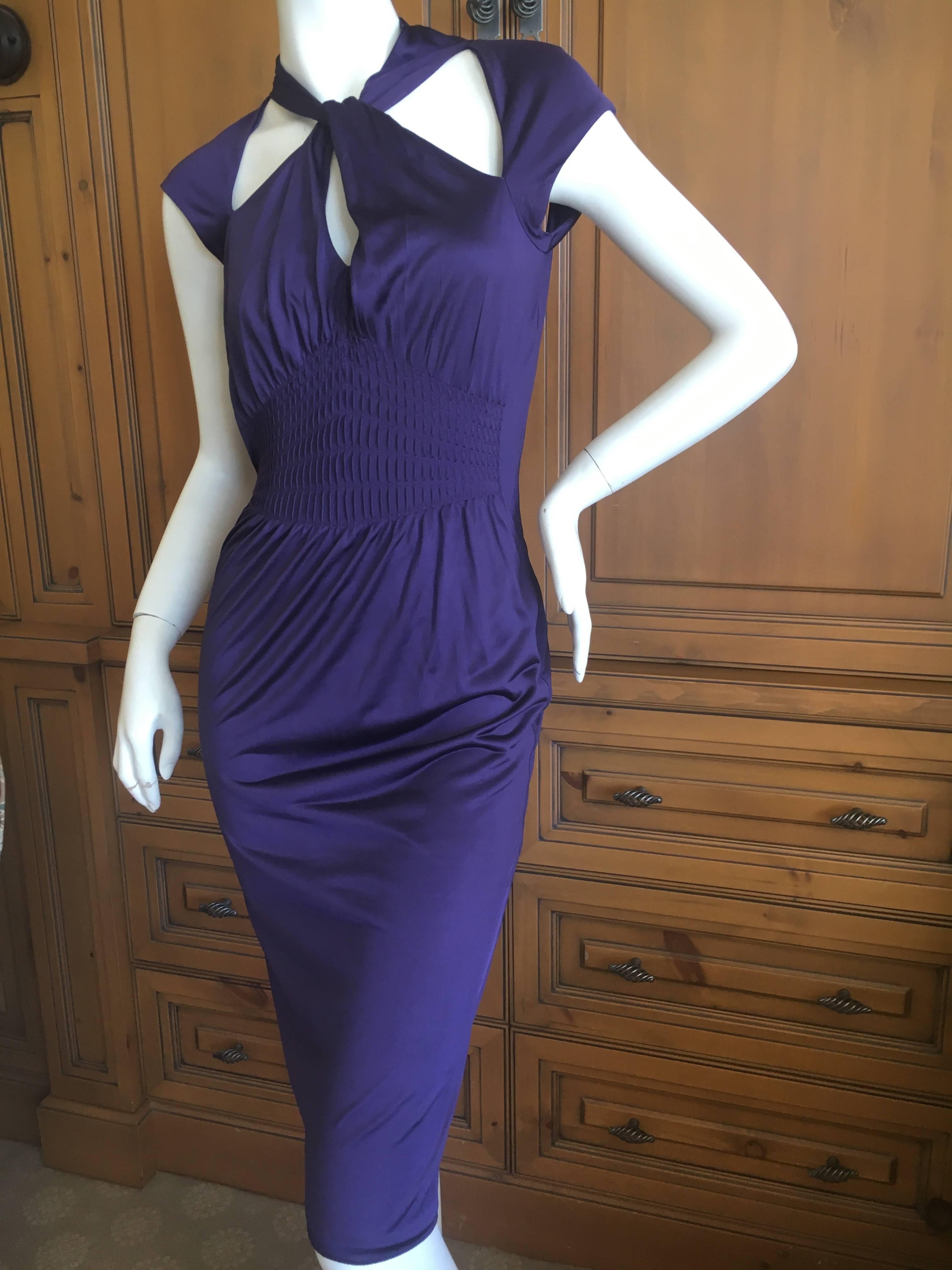 Gucci by Tom Ford Purple Backless Knot Dress For Sale 1