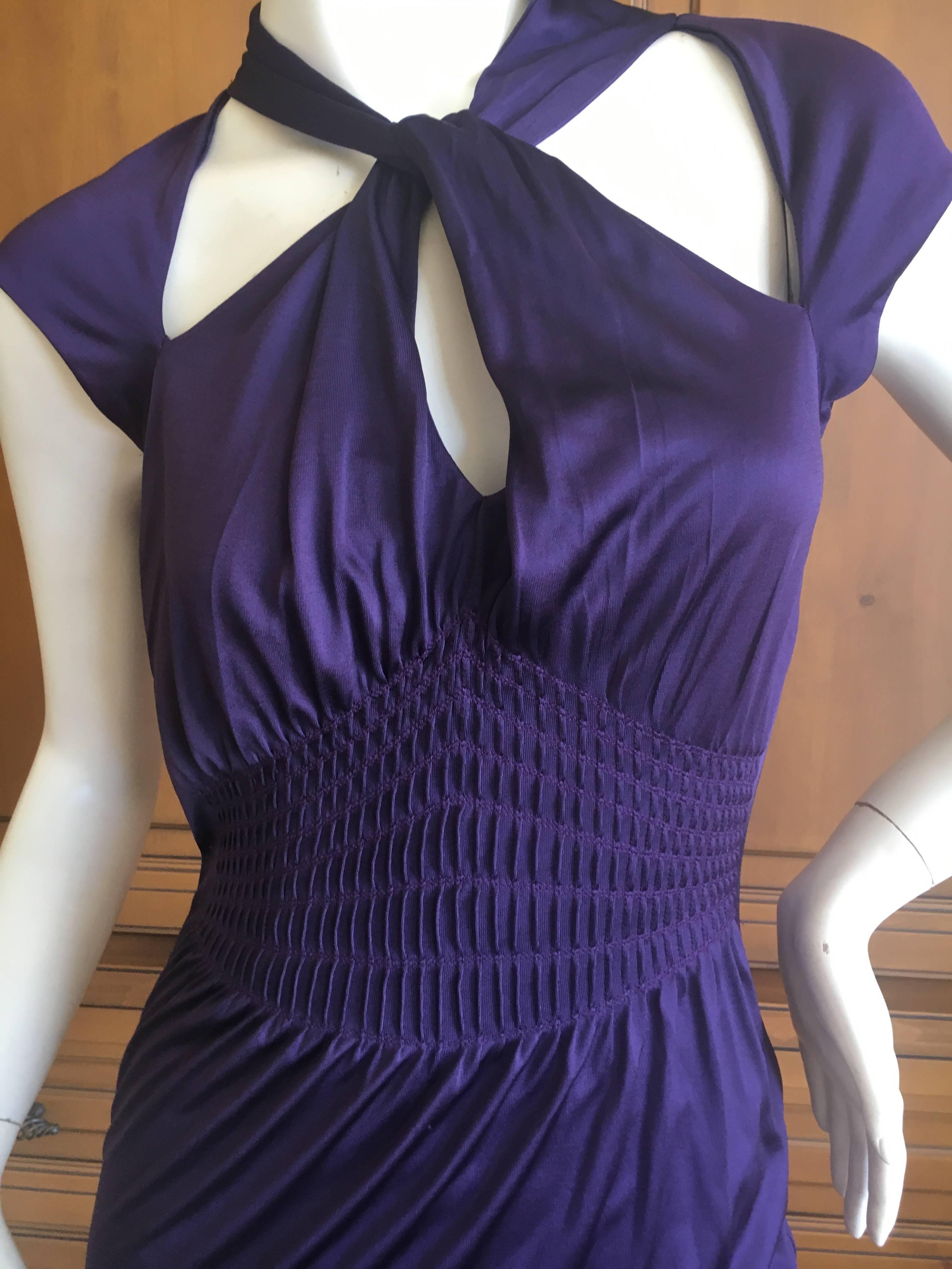 Gucci by Tom Ford Purple Backless Knot Dress For Sale 2