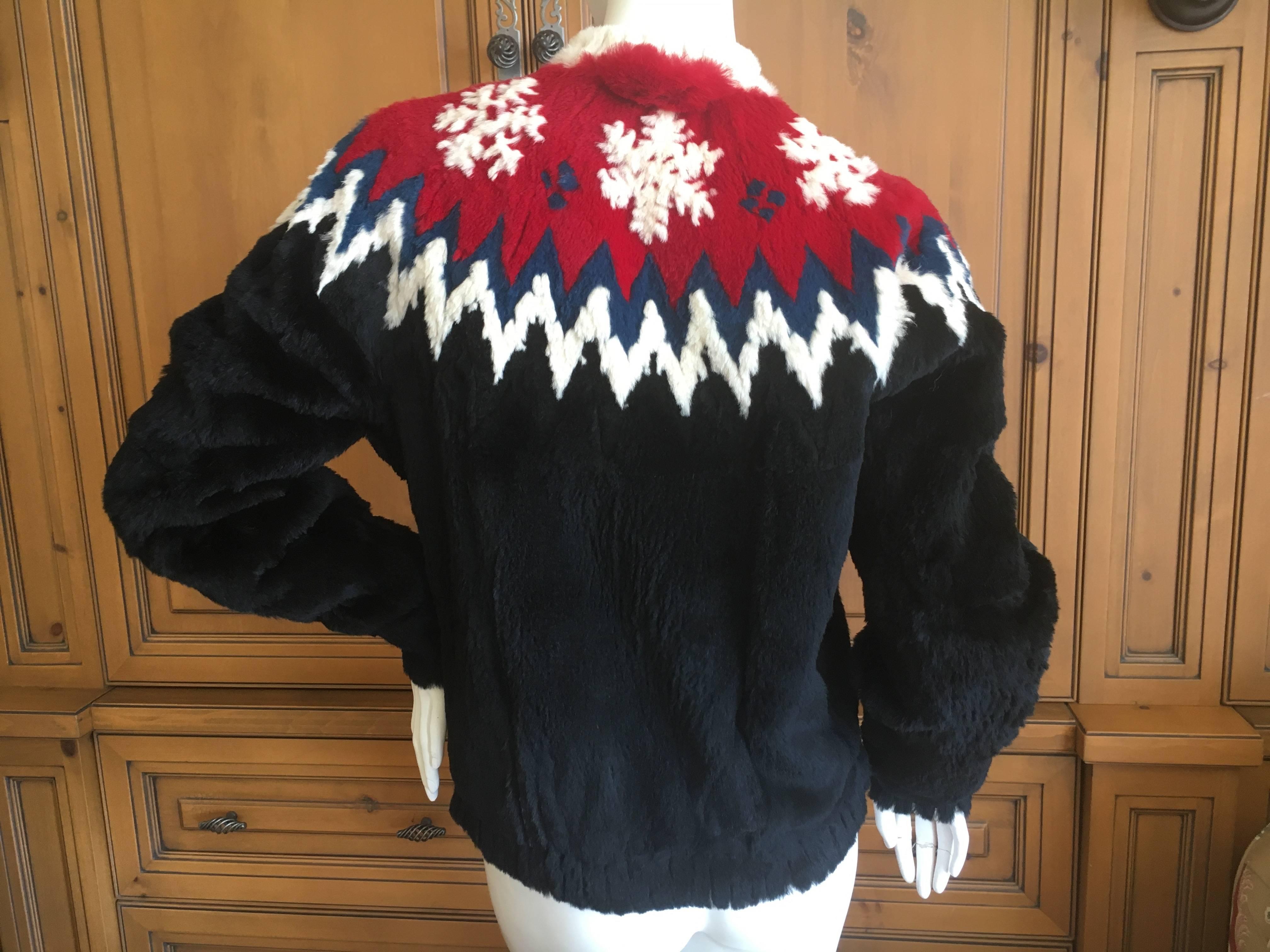 Jean Paul Gaultier Fourrure Fur Nordic Sweater New with Tags For Sale 1