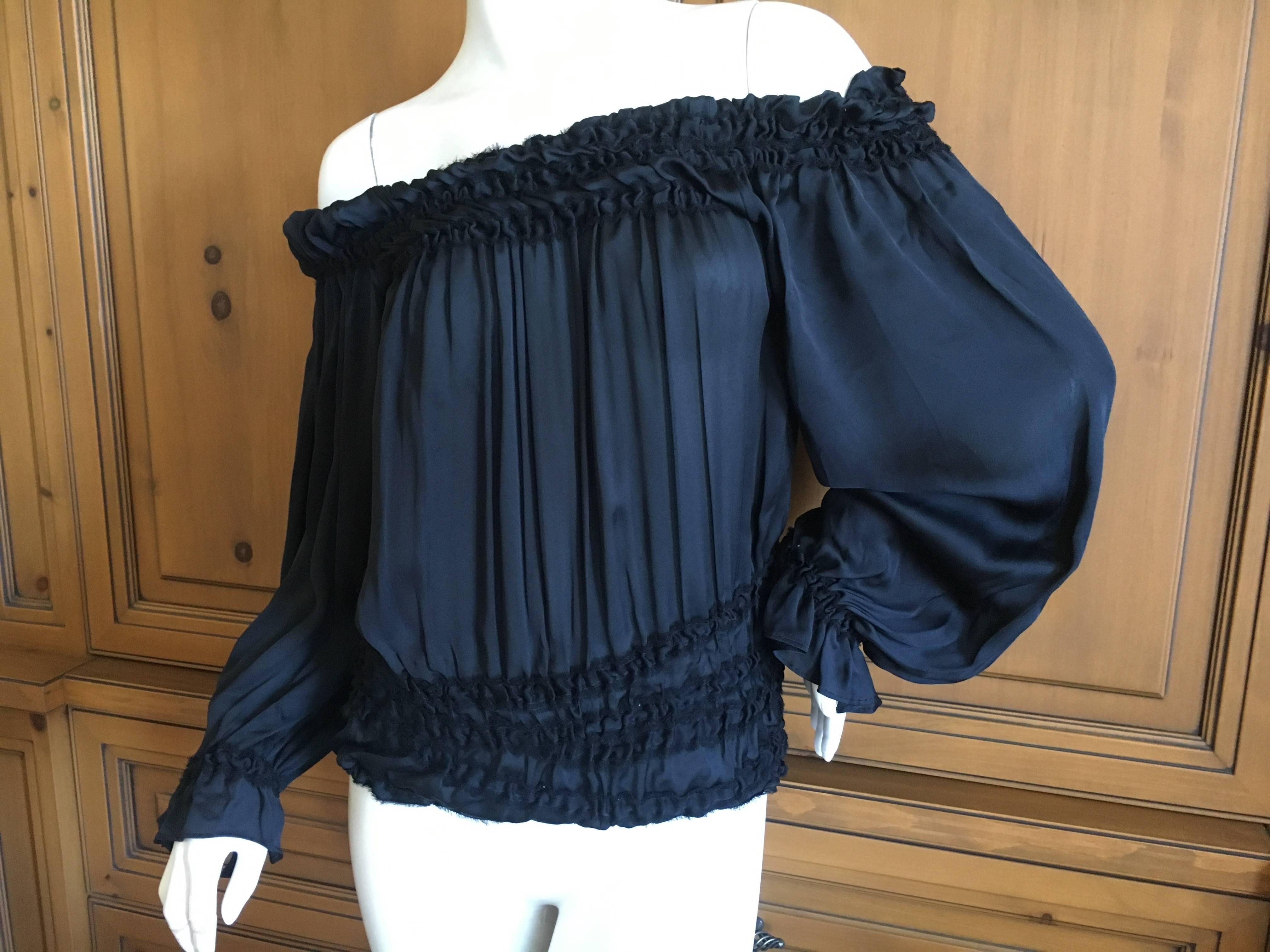 Yves Saint Laurent Tom Ford Silk Off the Shoulder Peasant Blouse Tom Ford Book 2