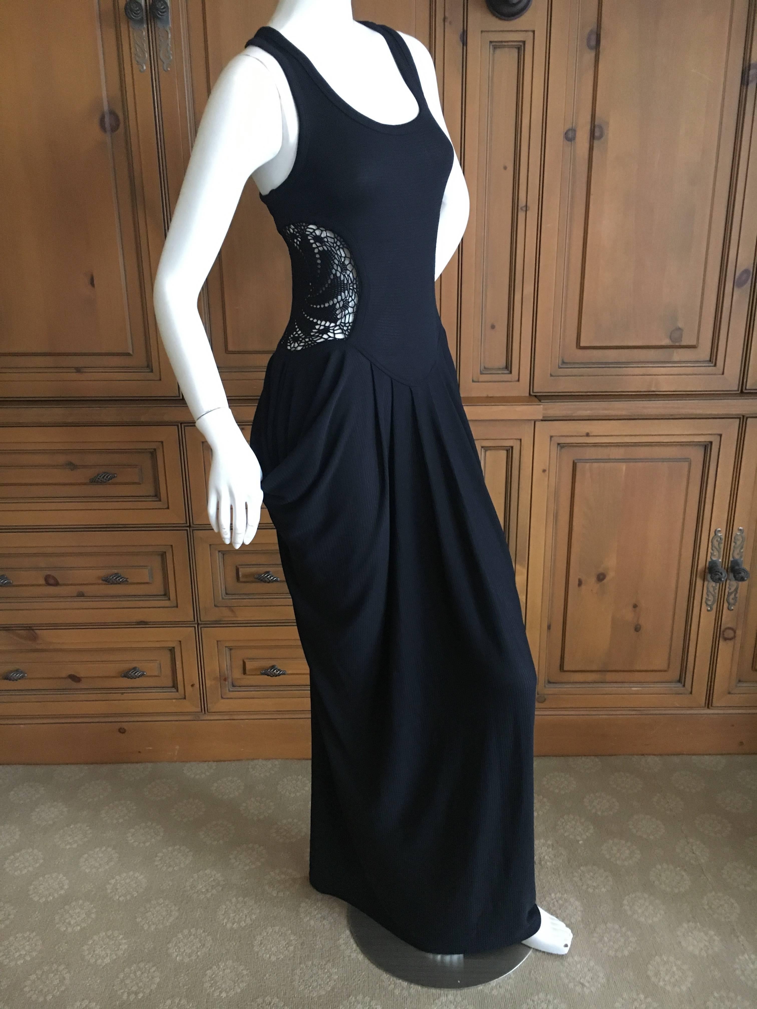 Jean Paul Gaultier Femme Black Tank Dress with Star Catcher Mandala Insert  In New Condition For Sale In Cloverdale, CA
