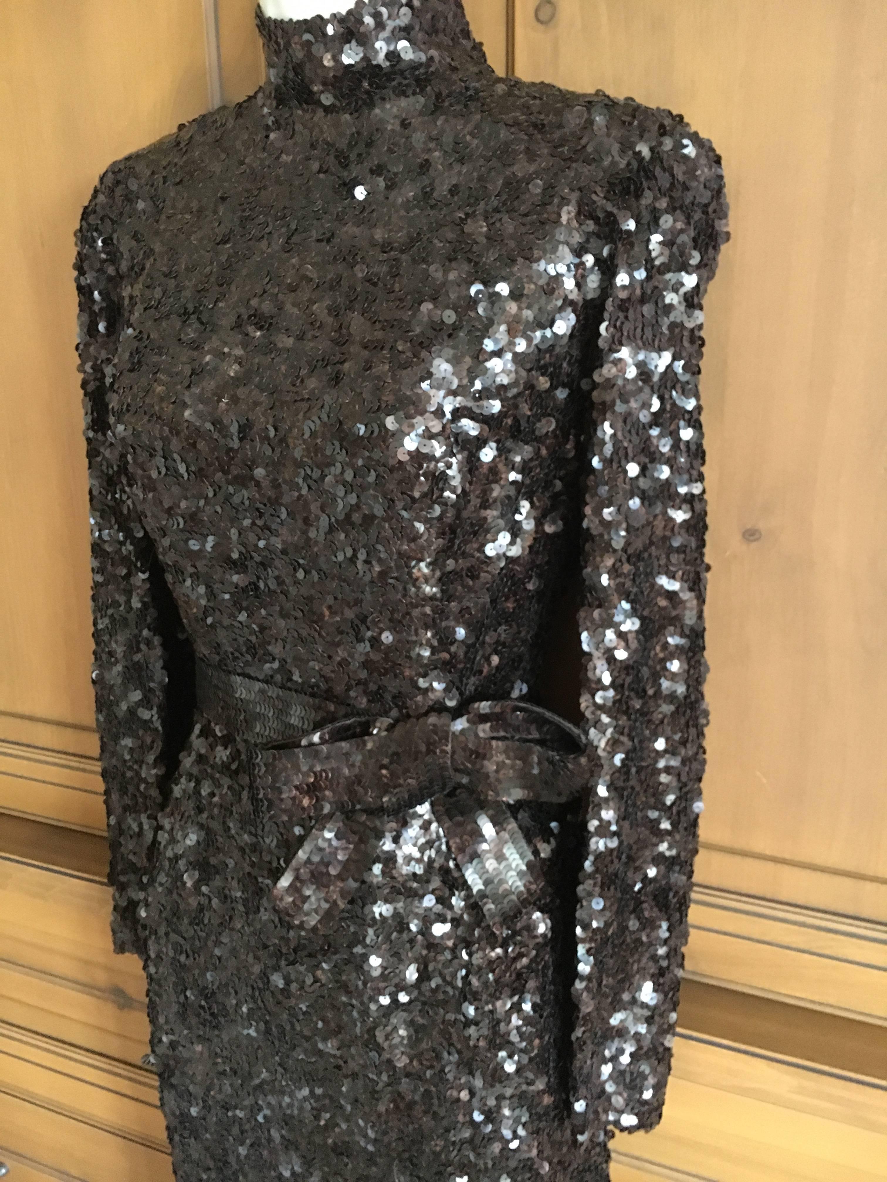Norman Norell 1960's Sequin Cocktail Dress with Attached Bow Belt.
Norell was one of America's first 