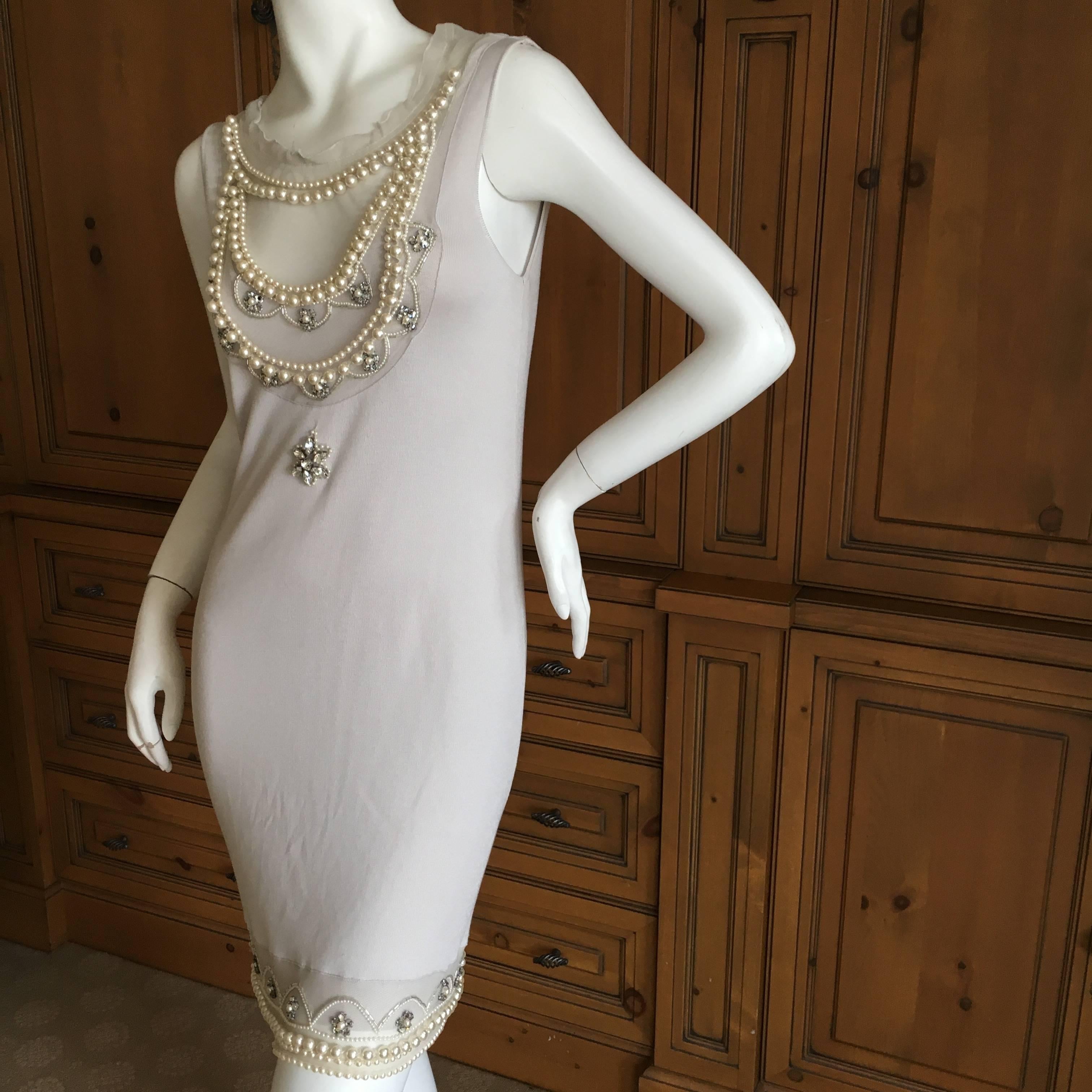 Christian Dior Chic Silk Dress with Lesage Trompe-l'œil Pearl and Crystal Jewels 1